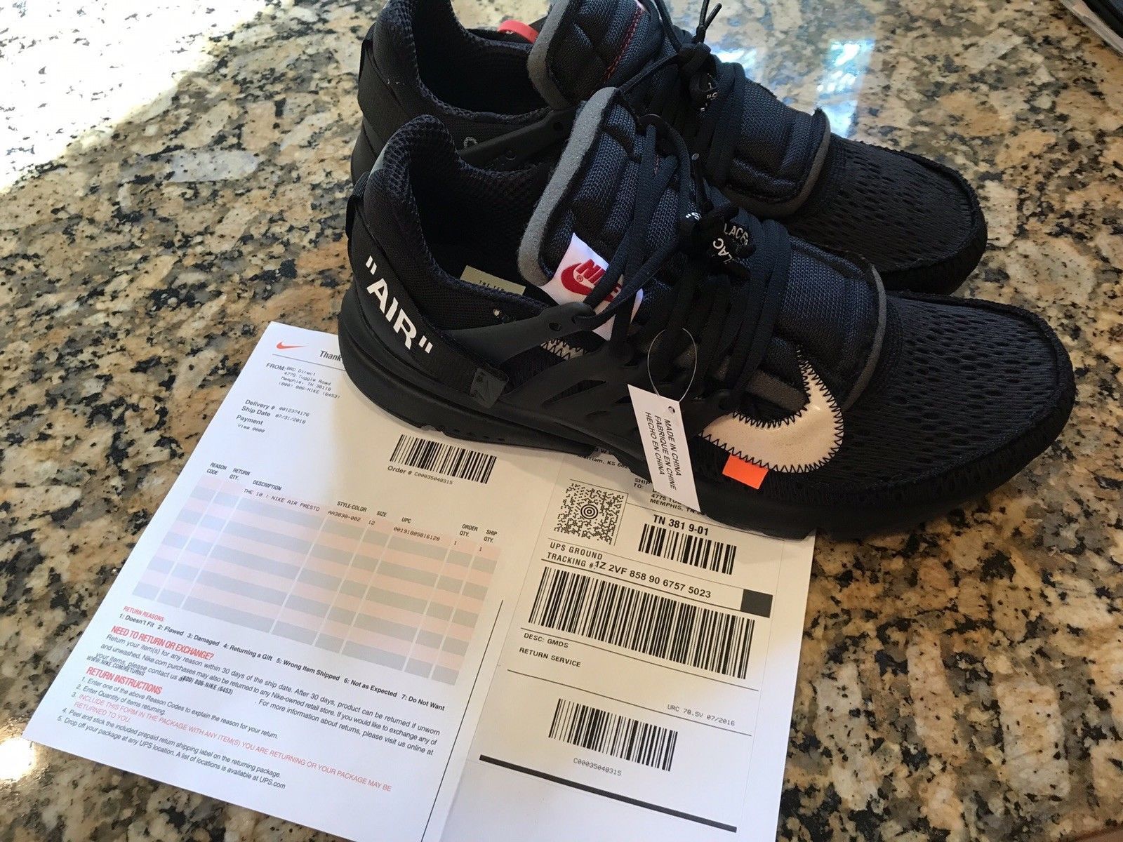 Off white store presto receipt