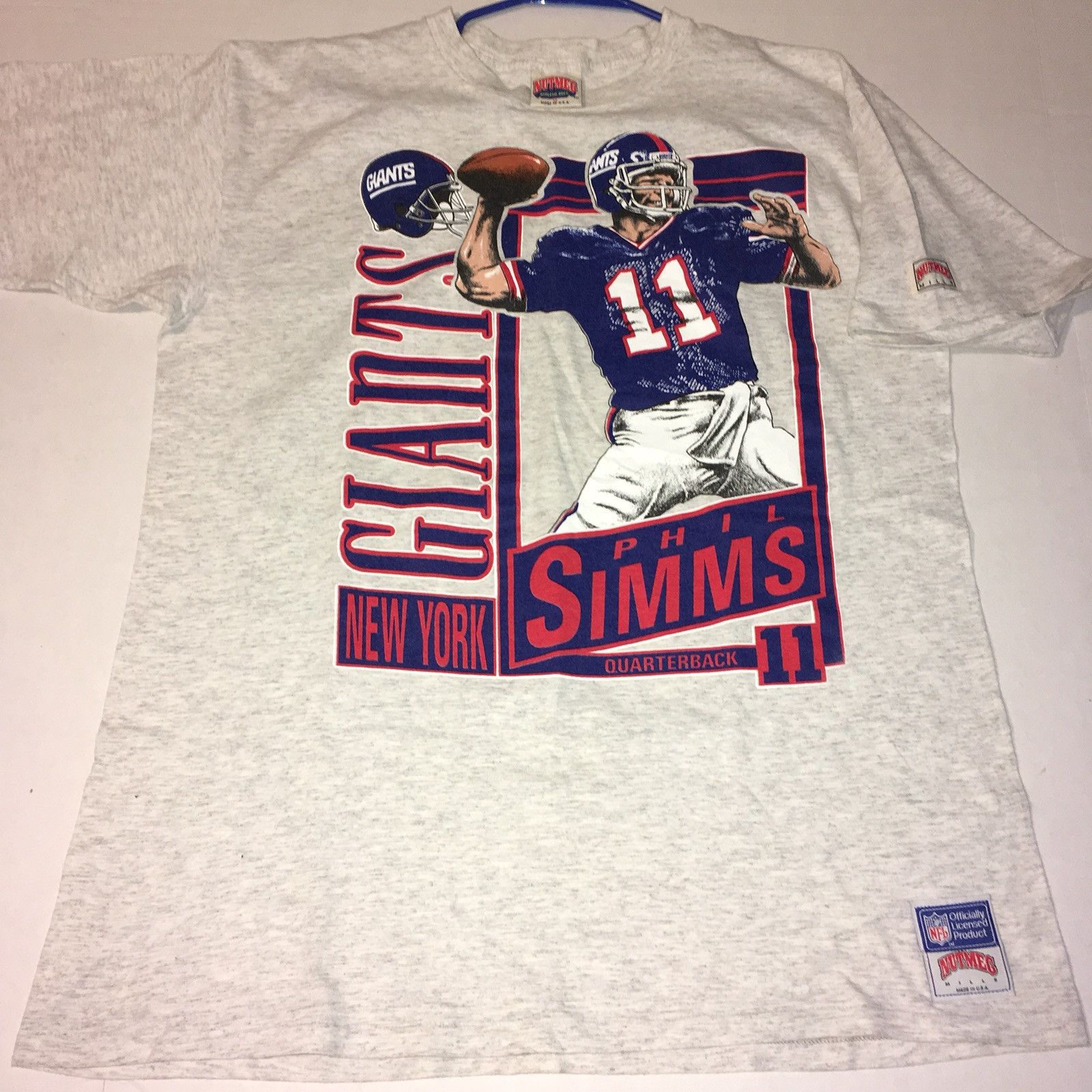 Nutmeg Vintage T Shirt Phil Sims NY Giants