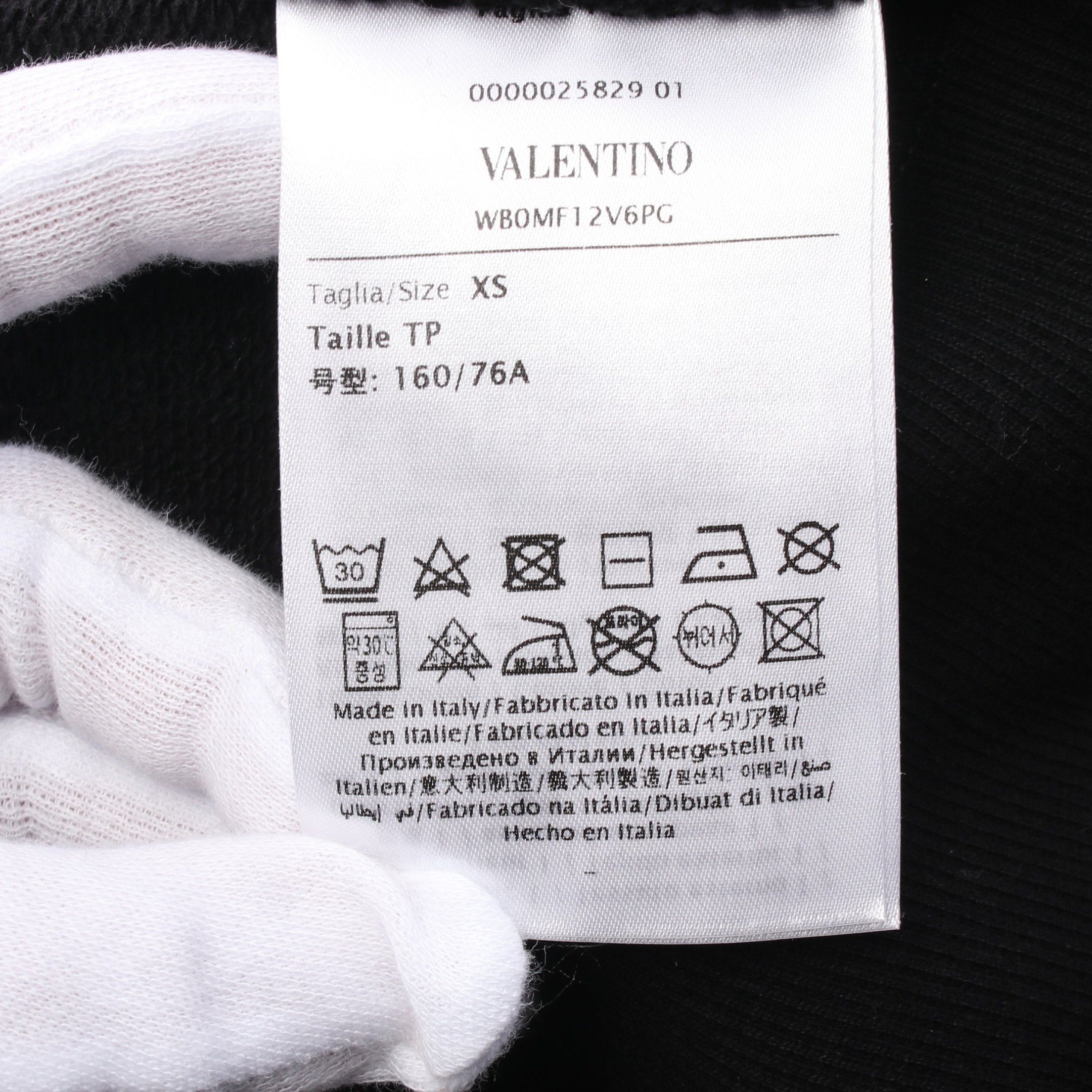 Valentino Valentino Sweatshirt Front Logo Print Cotton Black Size ONE SIZE - 4 Thumbnail