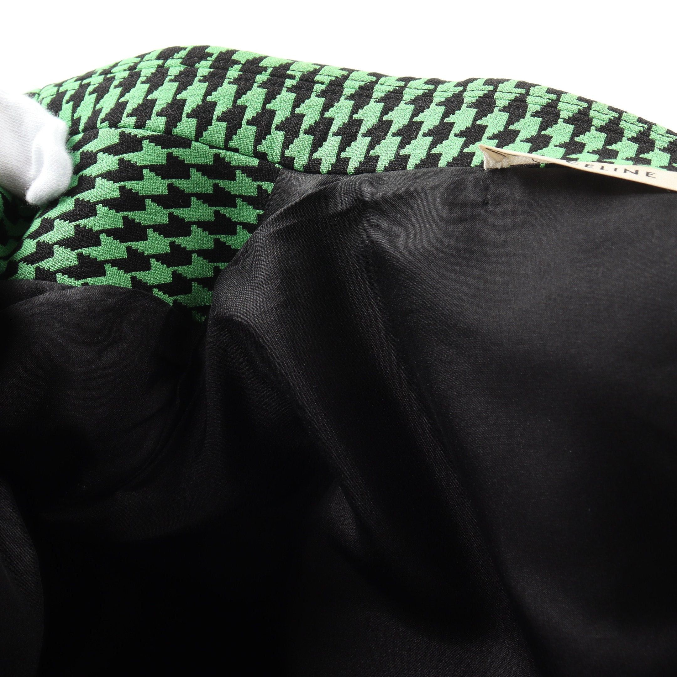 Celine Celine Jacket Houndstooth Cotton Green Black Size ONE SIZE - 7 Thumbnail