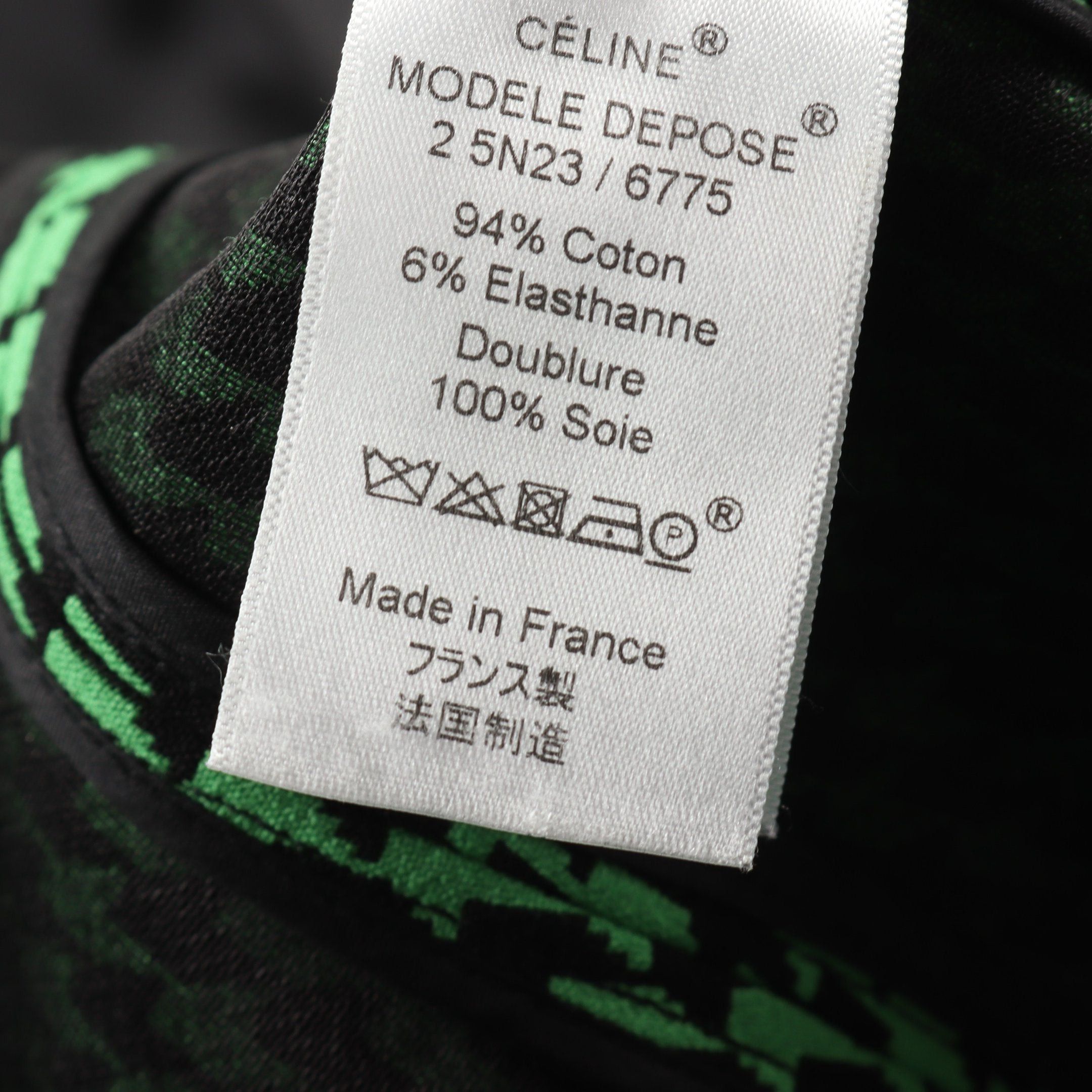 Celine Celine Jacket Houndstooth Cotton Green Black Size ONE SIZE - 4 Thumbnail