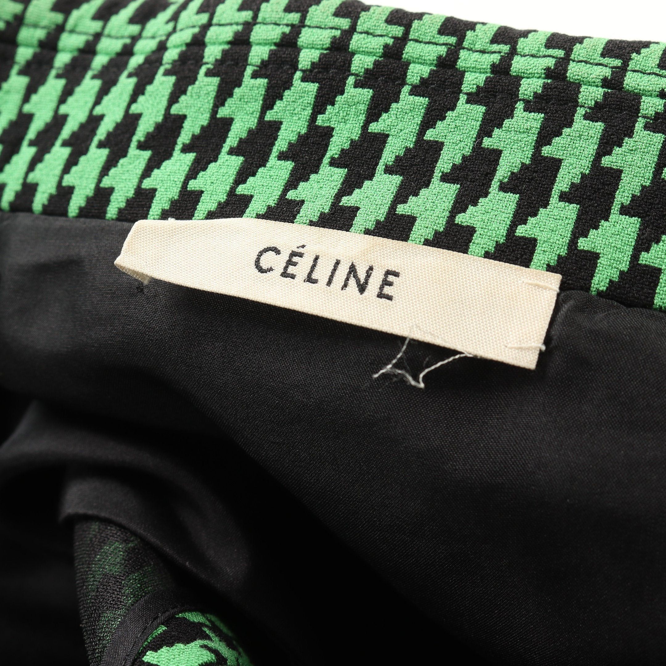 Celine Celine Jacket Houndstooth Cotton Green Black Size ONE SIZE - 6 Thumbnail