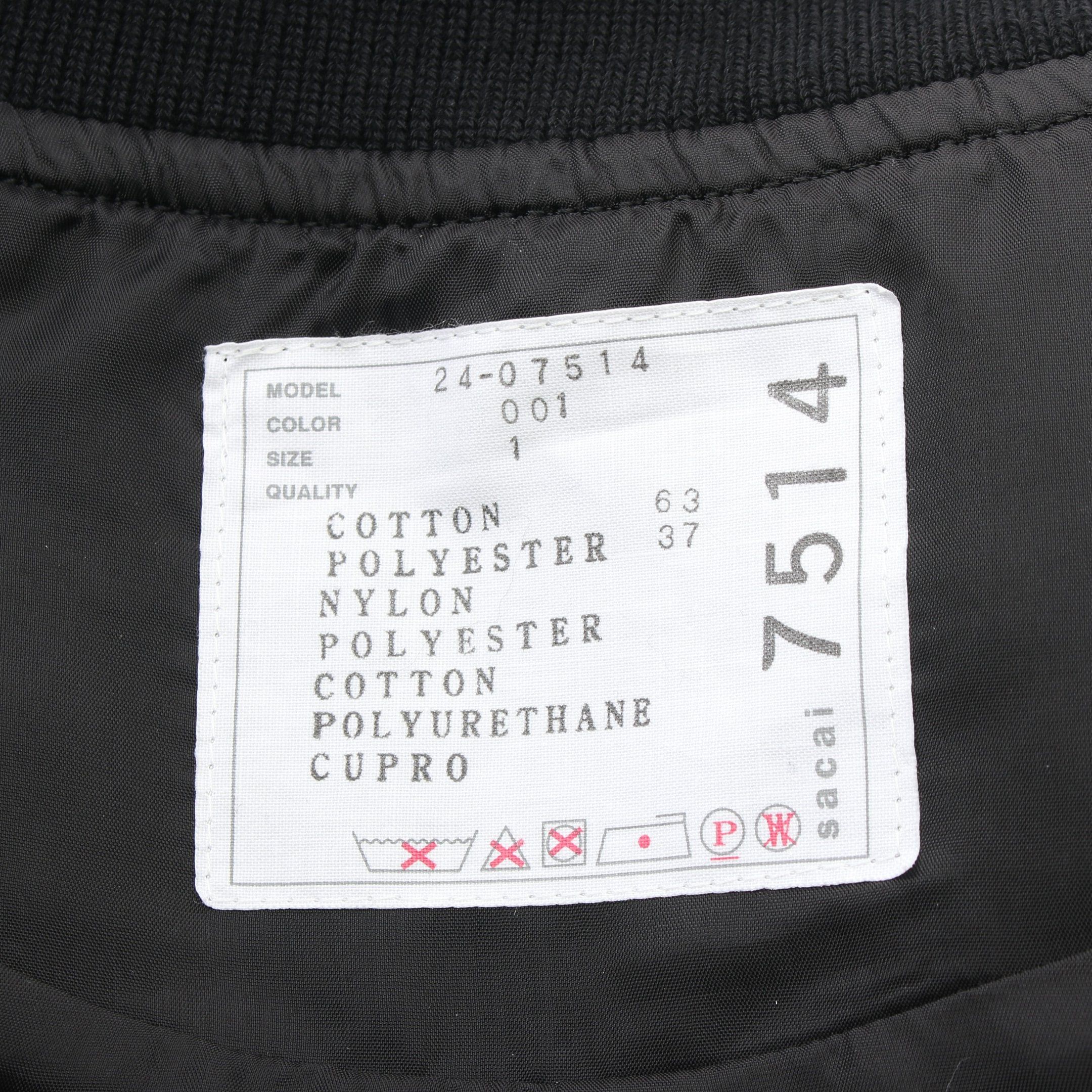 Sacai Sacai Twill Jacket Cotton Black Layered Size ONE SIZE - 3 Thumbnail