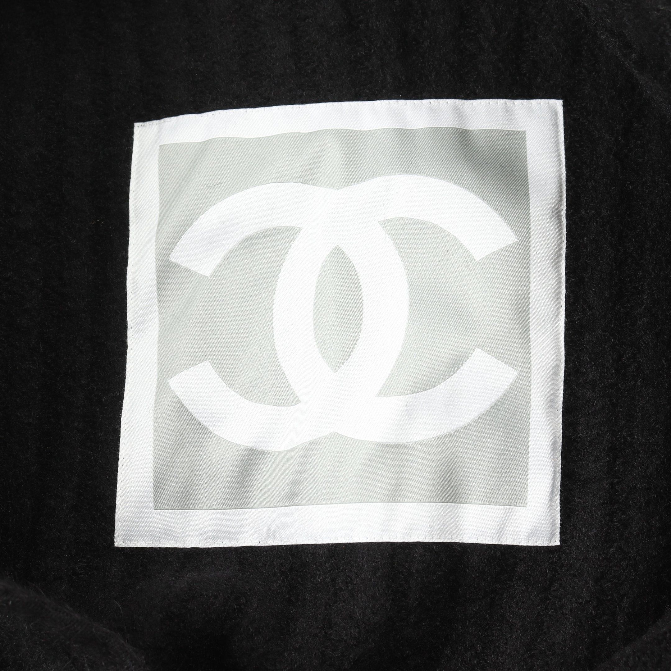 Chanel Chanel Sports Line Cocomark Button Jacket Wool Black Size ONE SIZE - 3 Thumbnail
