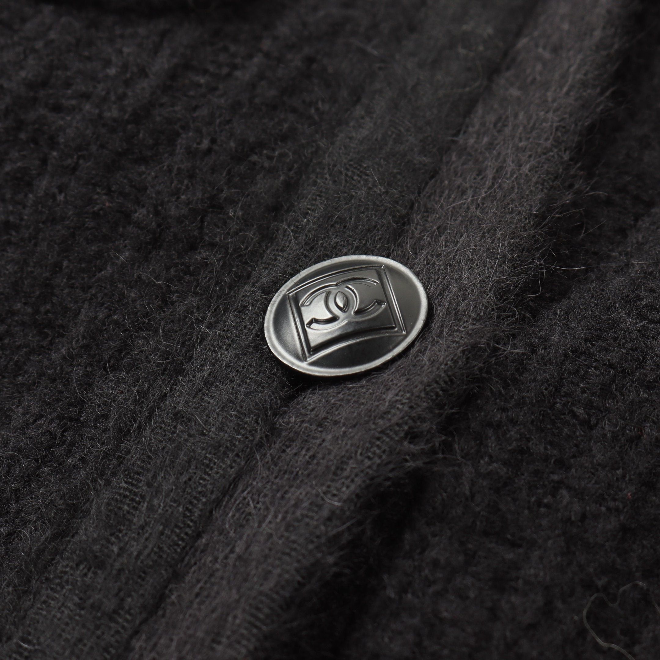 Chanel Chanel Sports Line Cocomark Button Jacket Wool Black Size ONE SIZE - 7 Thumbnail