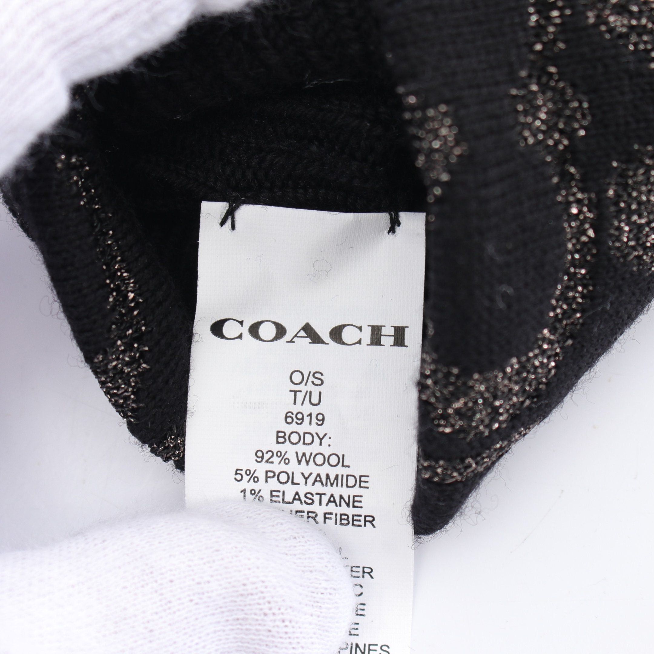 Coach Coach Signature Gloves Glove Rame Wool Nylon Black Size ONE SIZE - 3 Thumbnail