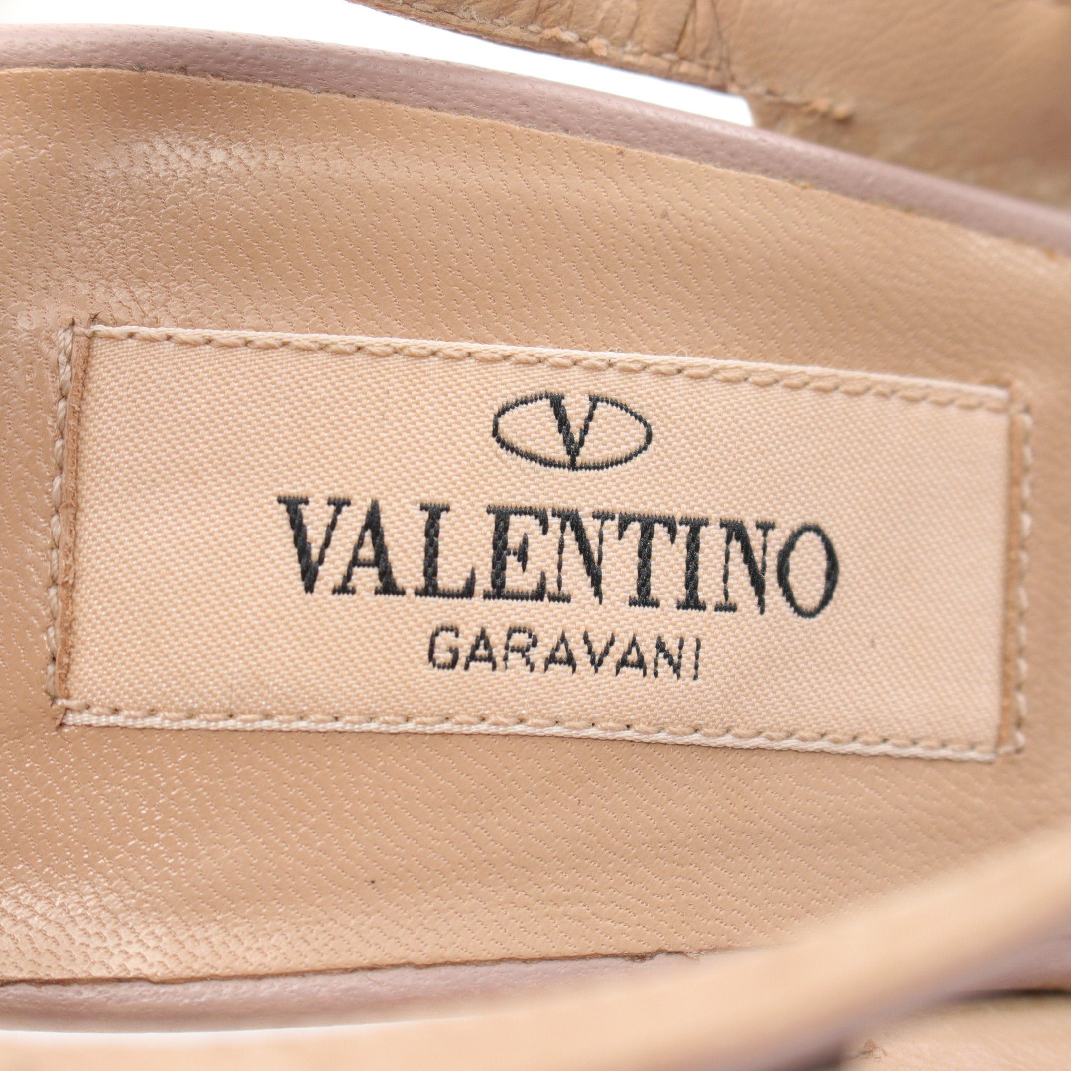 Valentino Valentino Rockstud Pumps Ankle Strap Patent Leather Light Yellow Gray Beige Size ONE SIZE - 5 Thumbnail
