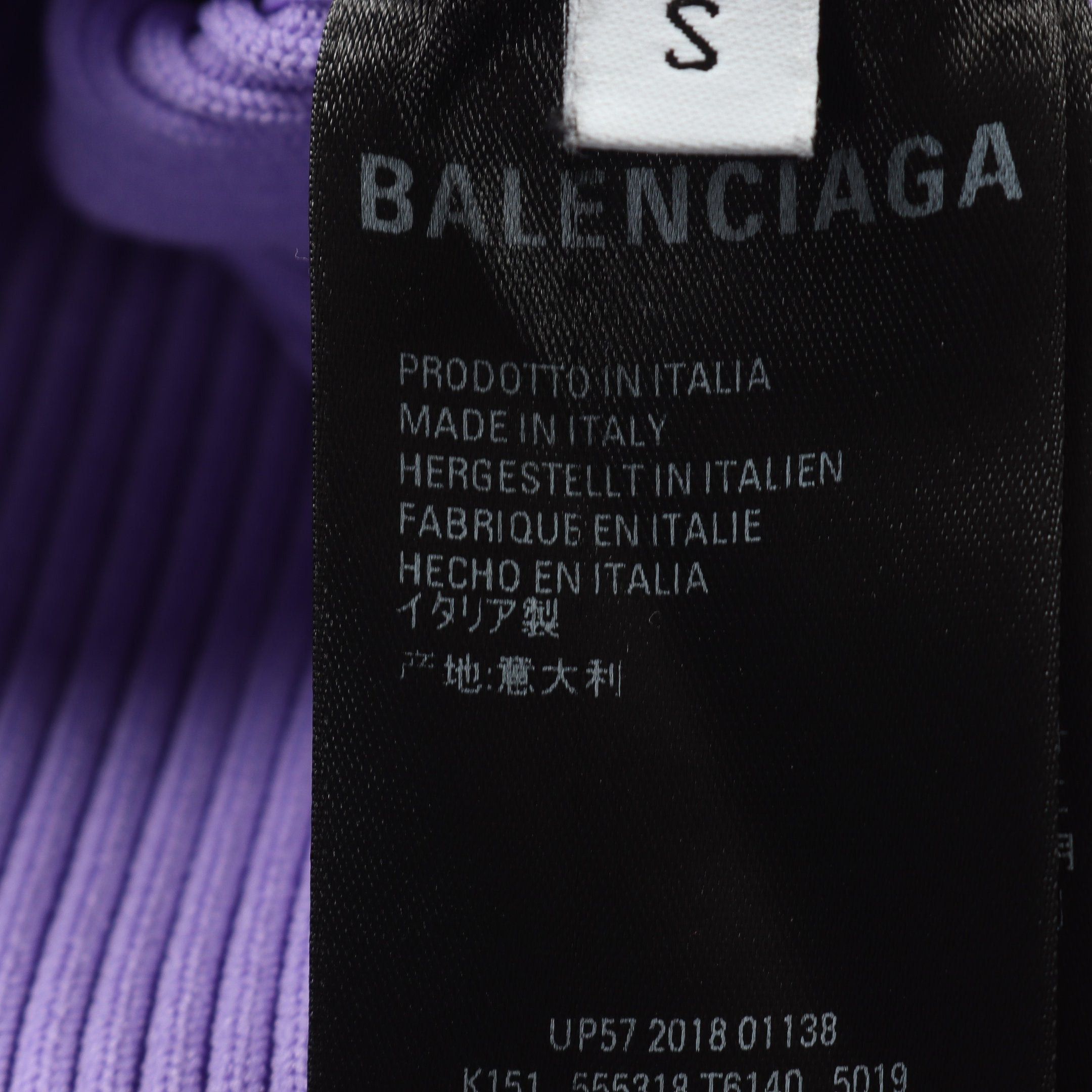 Balenciaga Balenciaga Rib Cardigan Crew Neck Logo Nylon Purple Black Size ONE SIZE - 4 Thumbnail