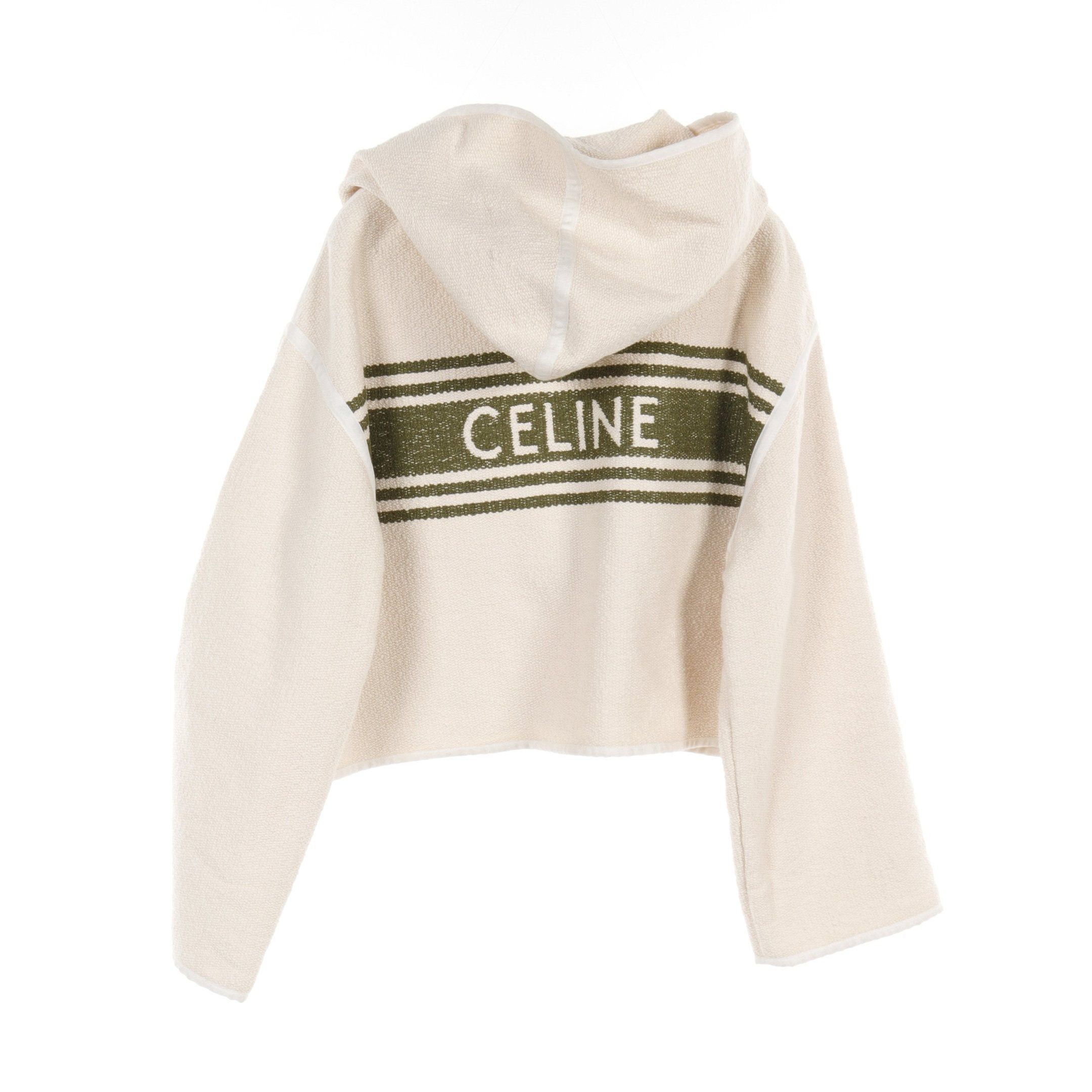 Celine Celine Jacket Cotton Ivory Khaki Green Hooded Size ONE SIZE - 2 Thumbnail