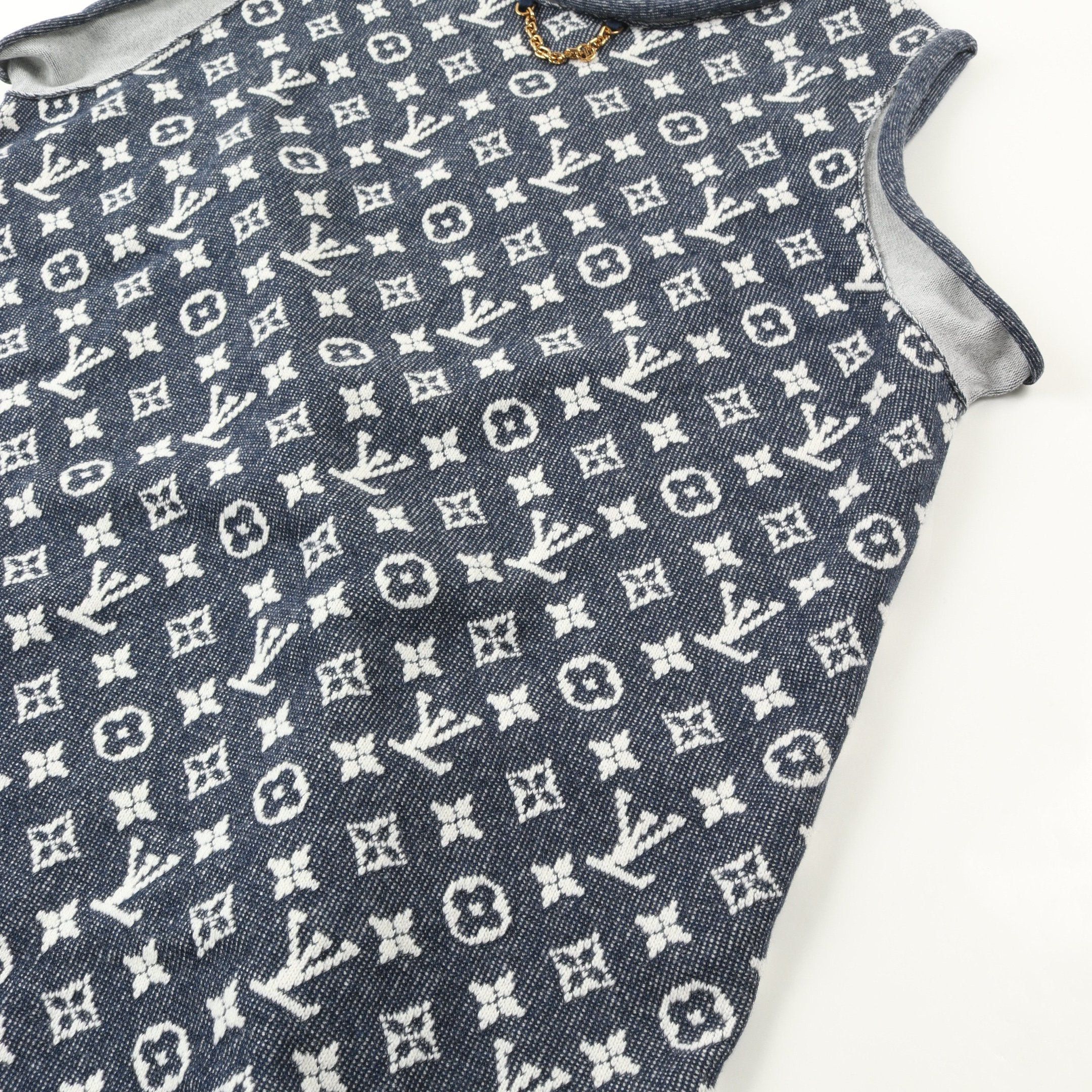 Louis Vuitton Louis Vuitton Lv Remix Monogram Jacquard Tank Top Wool Dark Blue Size ONE SIZE - 7 Thumbnail
