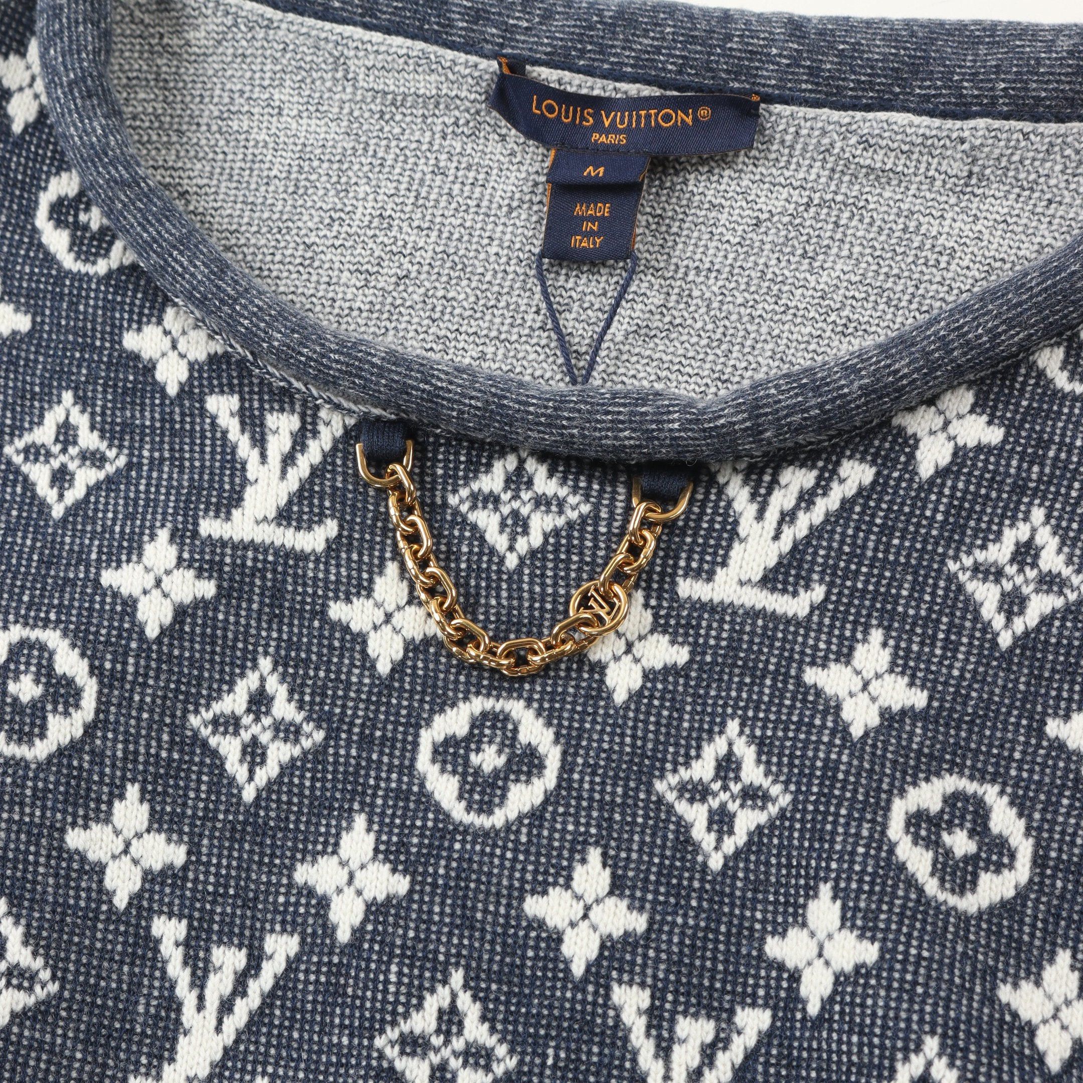 Louis Vuitton Louis Vuitton Lv Remix Monogram Jacquard Tank Top Wool Dark Blue Size ONE SIZE - 6 Thumbnail