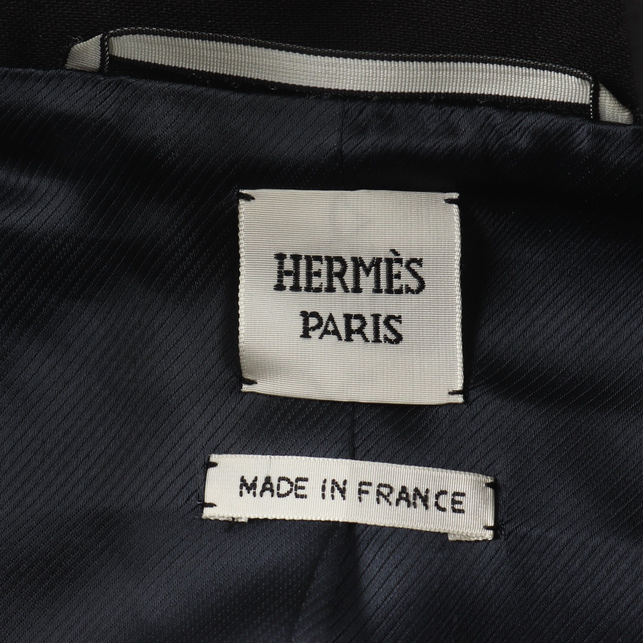 Hermes Hermes Jacket Wool Leather Black Size ONE SIZE - 3 Thumbnail