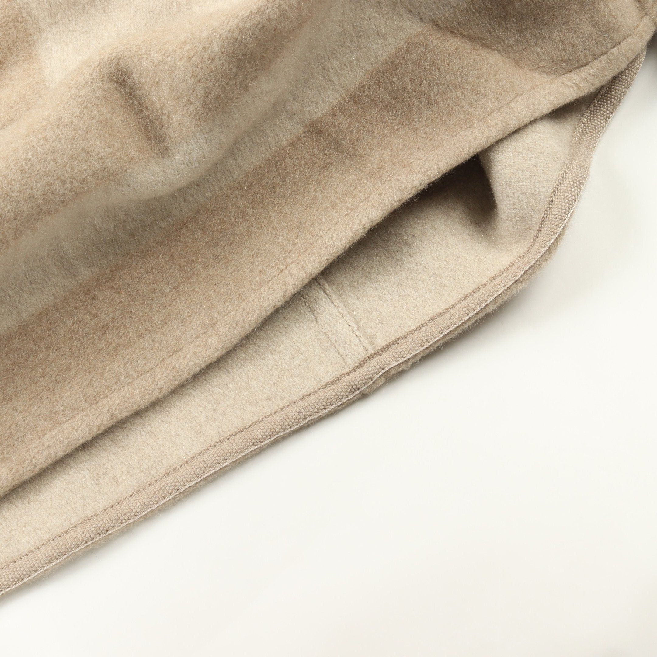 Hermes Hermes Serie Coat Cashmere Leather Beige Light Brown Size ONE SIZE - 8 Thumbnail