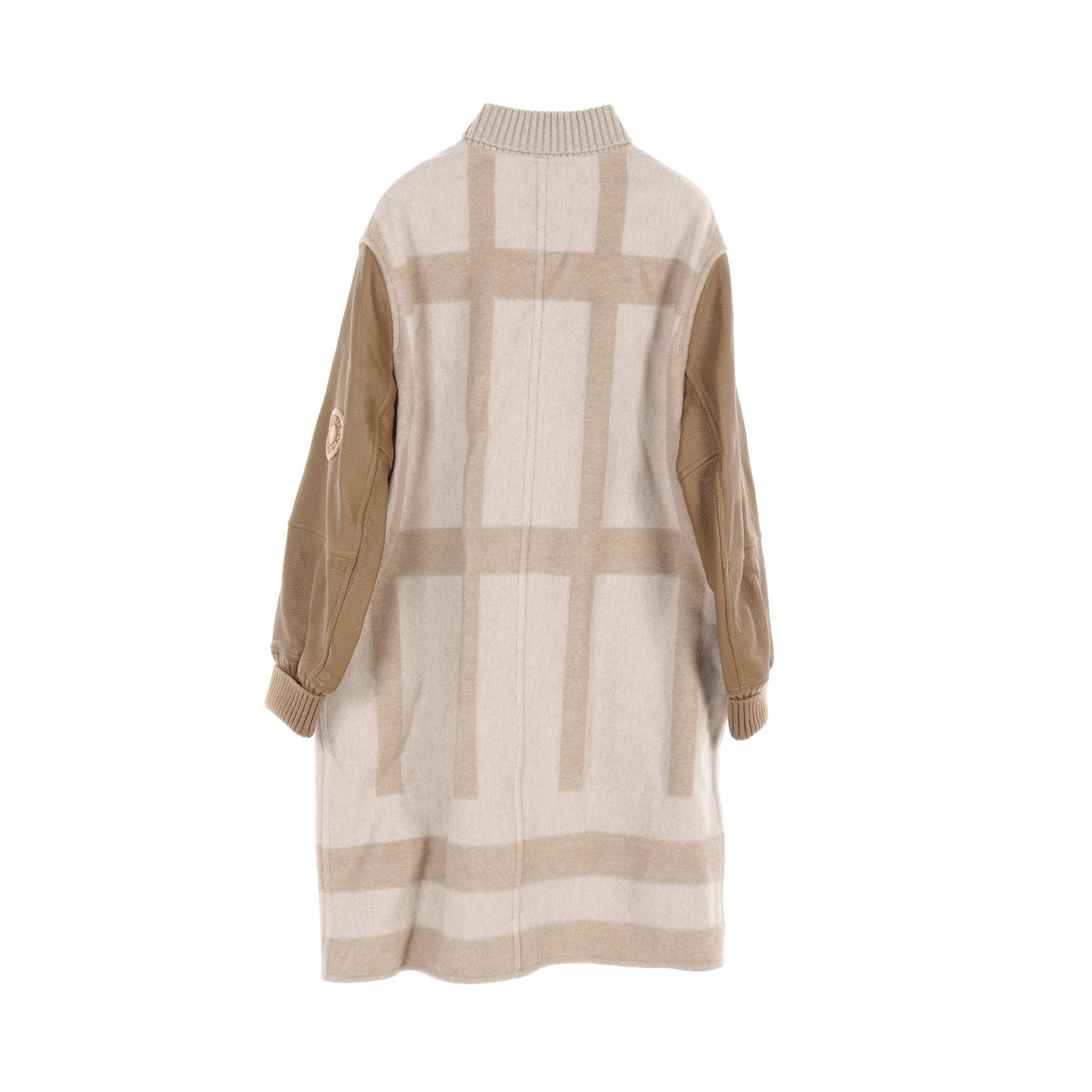 Hermes Hermes Serie Coat Cashmere Leather Beige Light Brown Size ONE SIZE - 2 Thumbnail