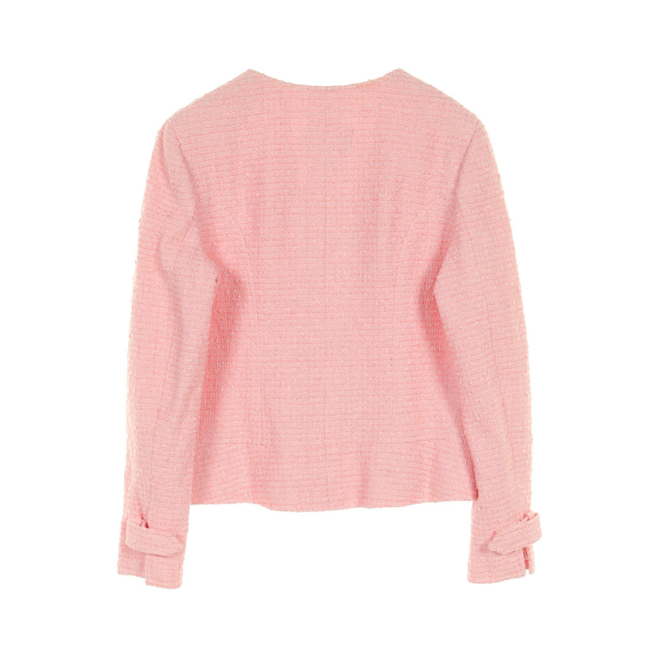 Chanel Chanel Coco No-Collar Jacket Zip Up Tweed Pink 04C Size ONE SIZE - 2 Thumbnail