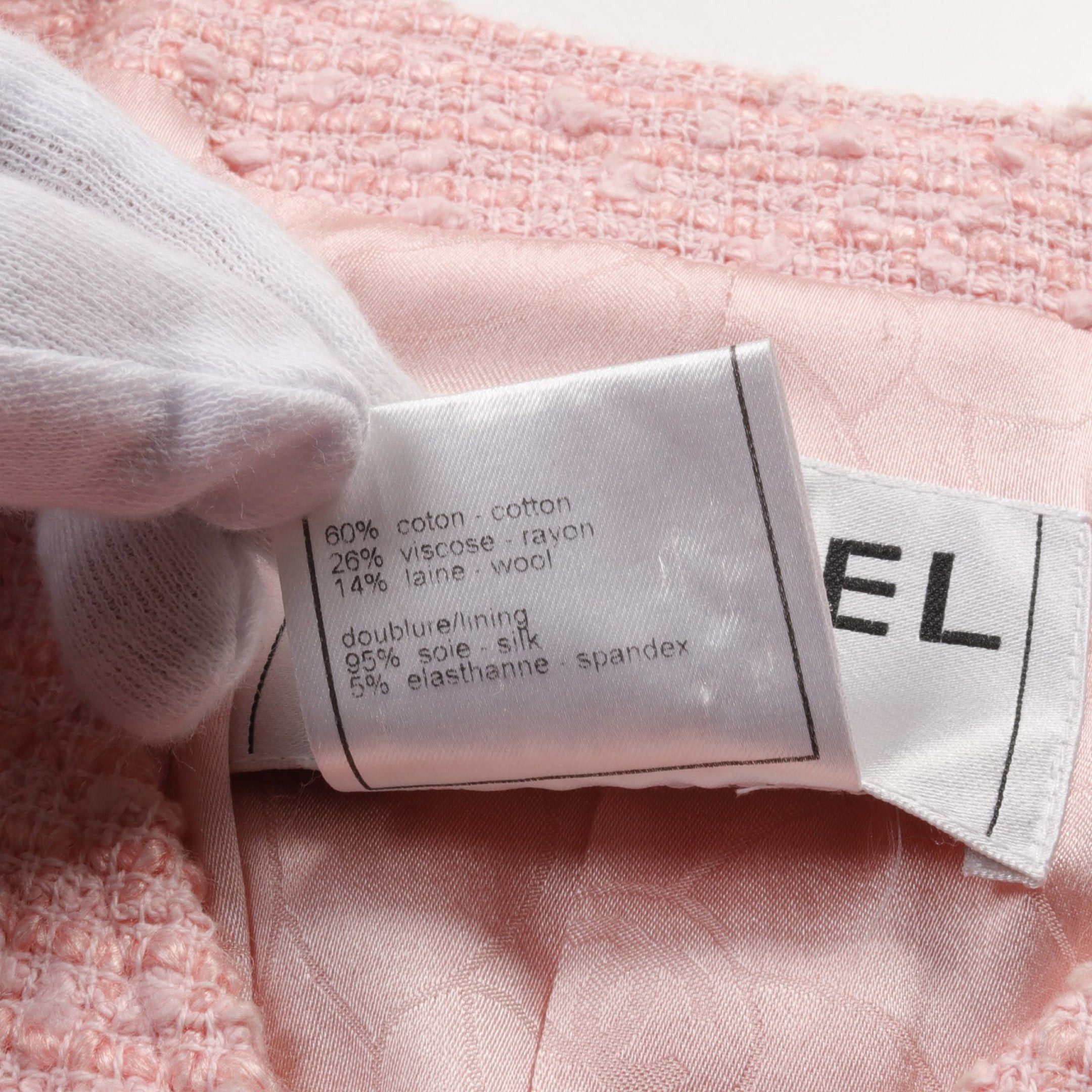 Chanel Chanel Coco No-Collar Jacket Zip Up Tweed Pink 04C Size ONE SIZE - 4 Thumbnail