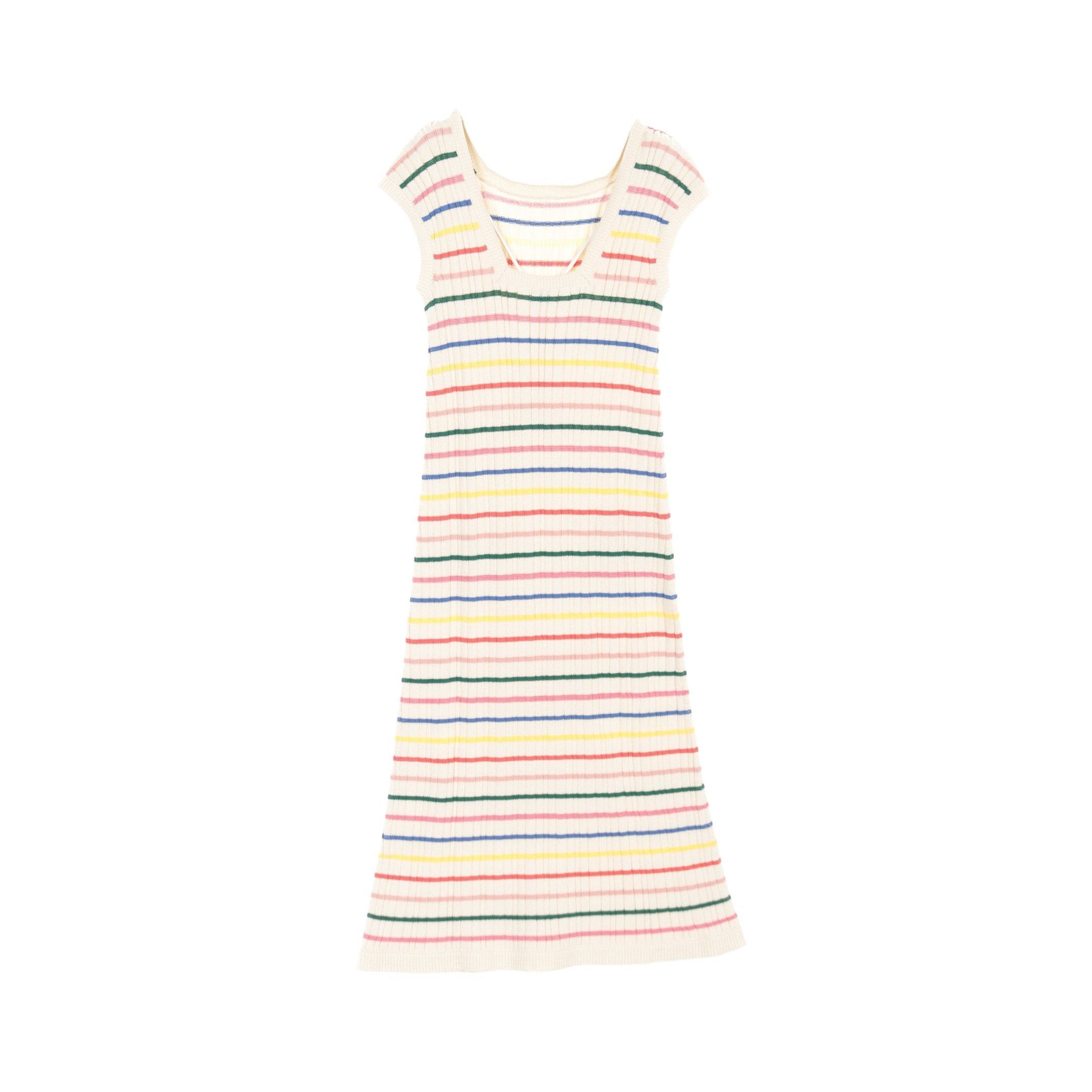 Chanel Chanel Knit Dress No Sleeve Stripes Cotton Silk Ivory Multicolor Size ONE SIZE - 2 Thumbnail