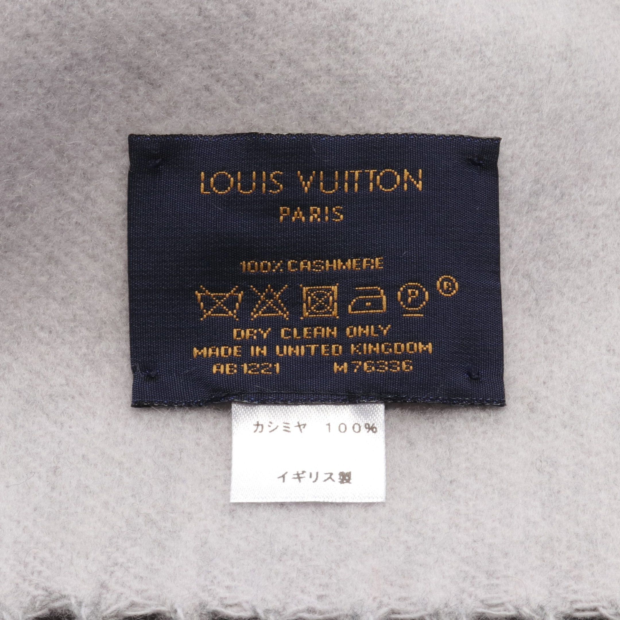 Louis Vuitton Louis Vuitton Reykjavik Gradient Monogram Scarf Cashmere Black Gray Size ONE SIZE - 2 Thumbnail