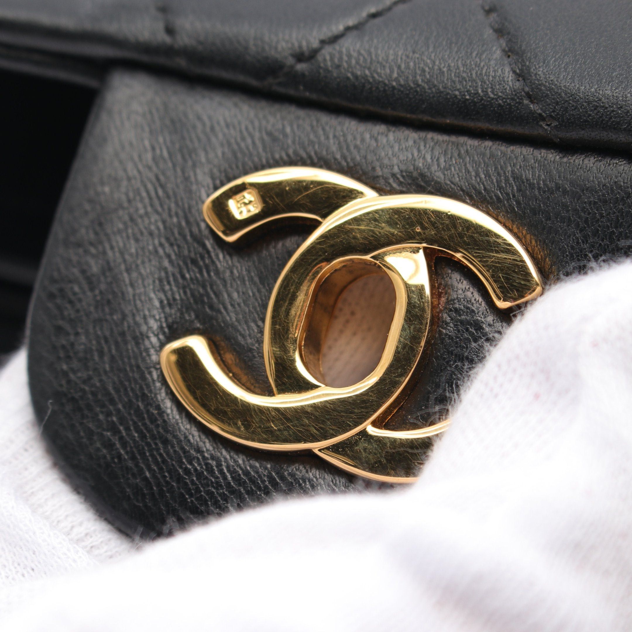Chanel Chanel Matelasse Double Flap Chain Shoulder Bag Lambskin Black Gold Hardware Size ONE SIZE - 7 Thumbnail