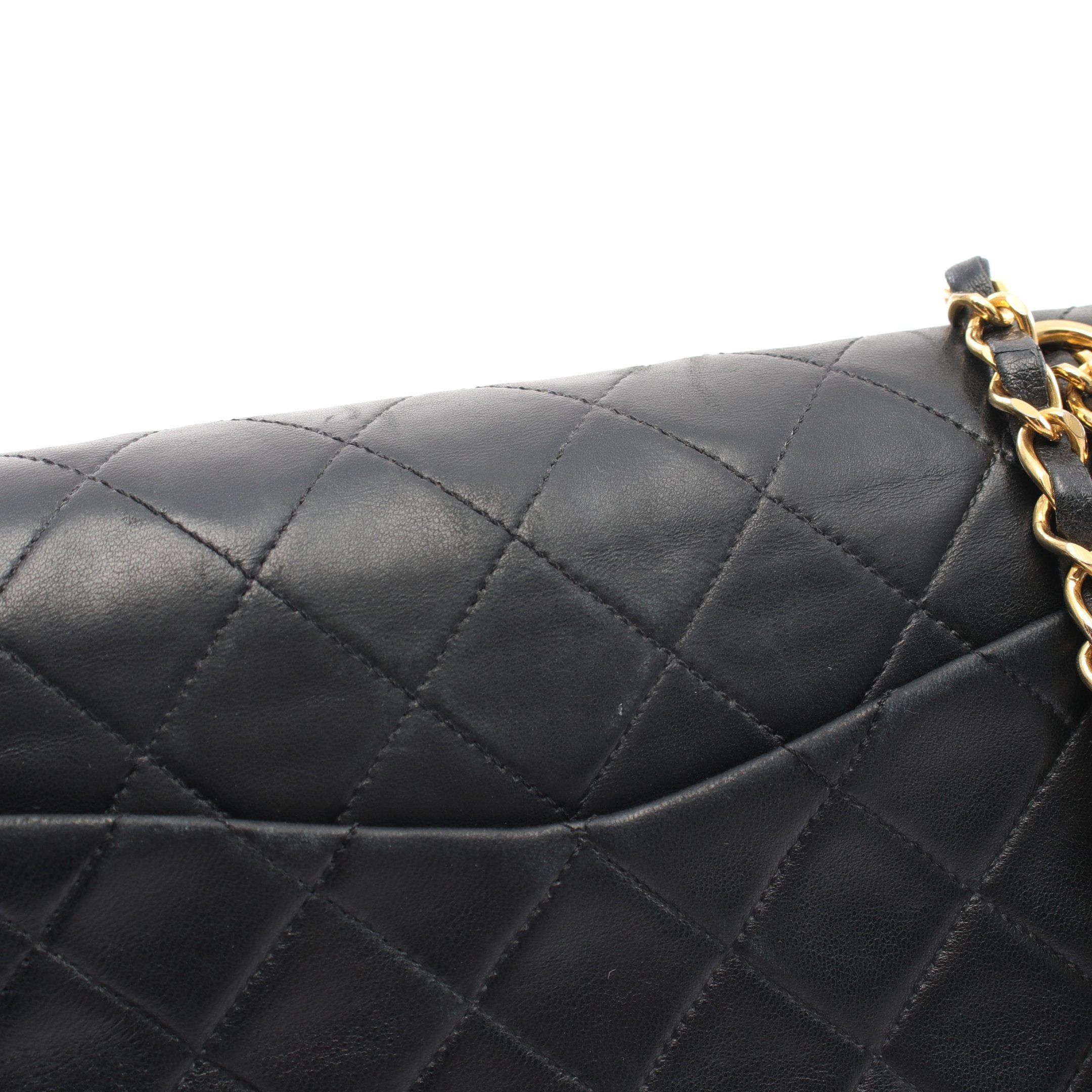 Chanel Chanel Matelasse Double Flap Chain Shoulder Bag Lambskin Black Gold Hardware Size ONE SIZE - 8 Thumbnail