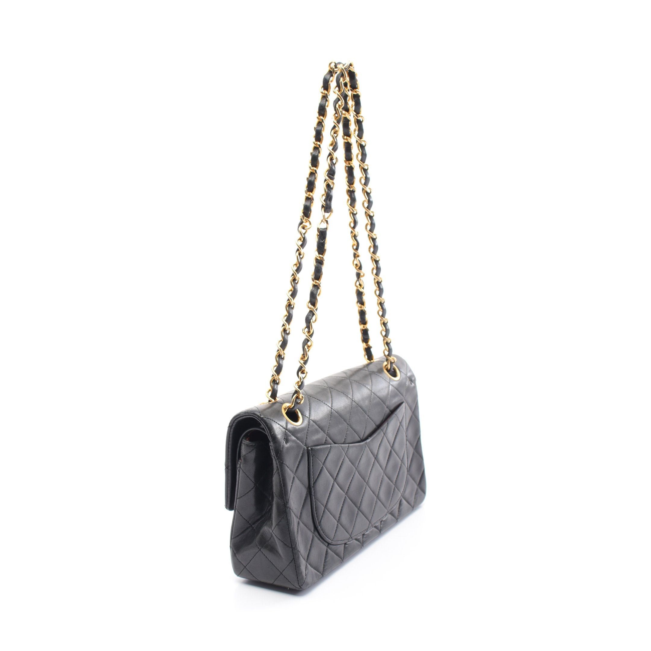 Chanel Chanel Matelasse Double Flap Chain Shoulder Bag Lambskin Black Gold Hardware Size ONE SIZE - 2 Thumbnail