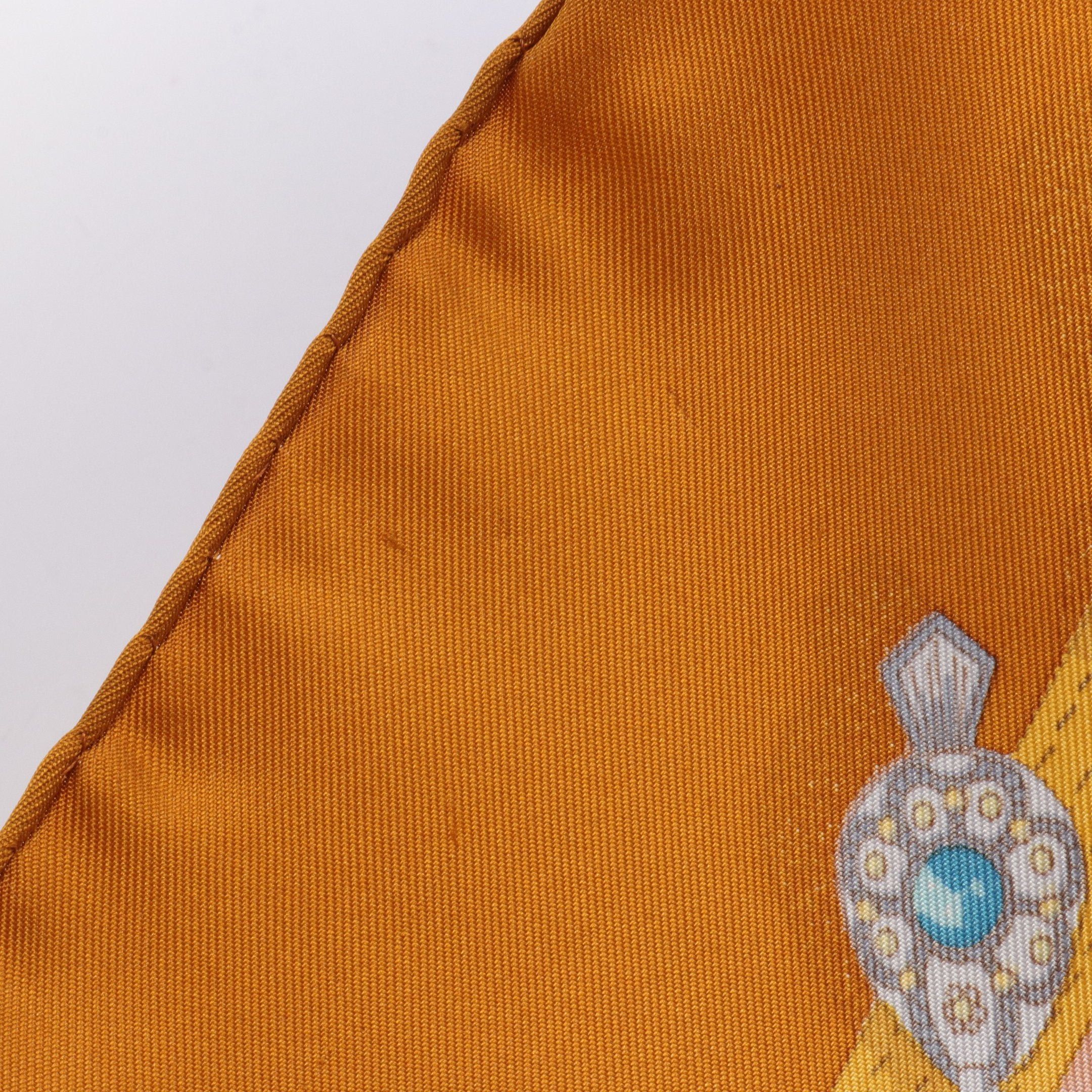 Loewe Loewe Scarf Silk Yellow Brown Coral Orange Multicolor Size ONE SIZE - 4 Thumbnail