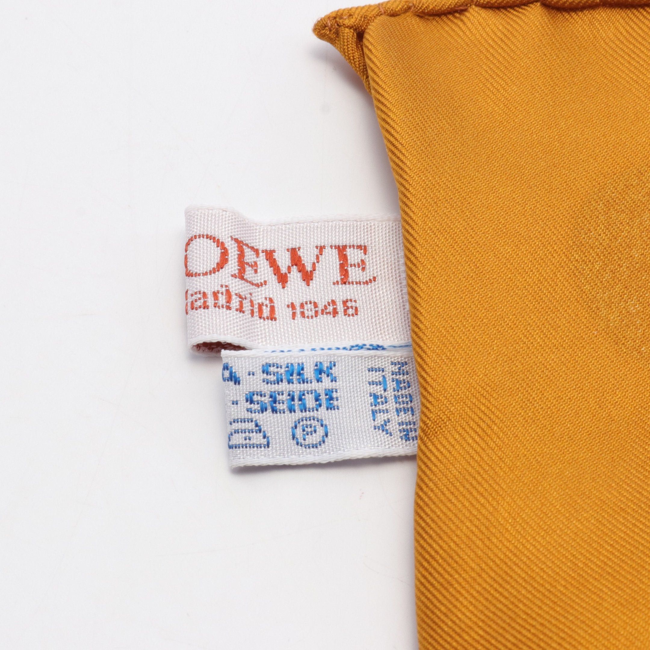 Loewe Loewe Scarf Silk Yellow Brown Coral Orange Multicolor Size ONE SIZE - 3 Thumbnail