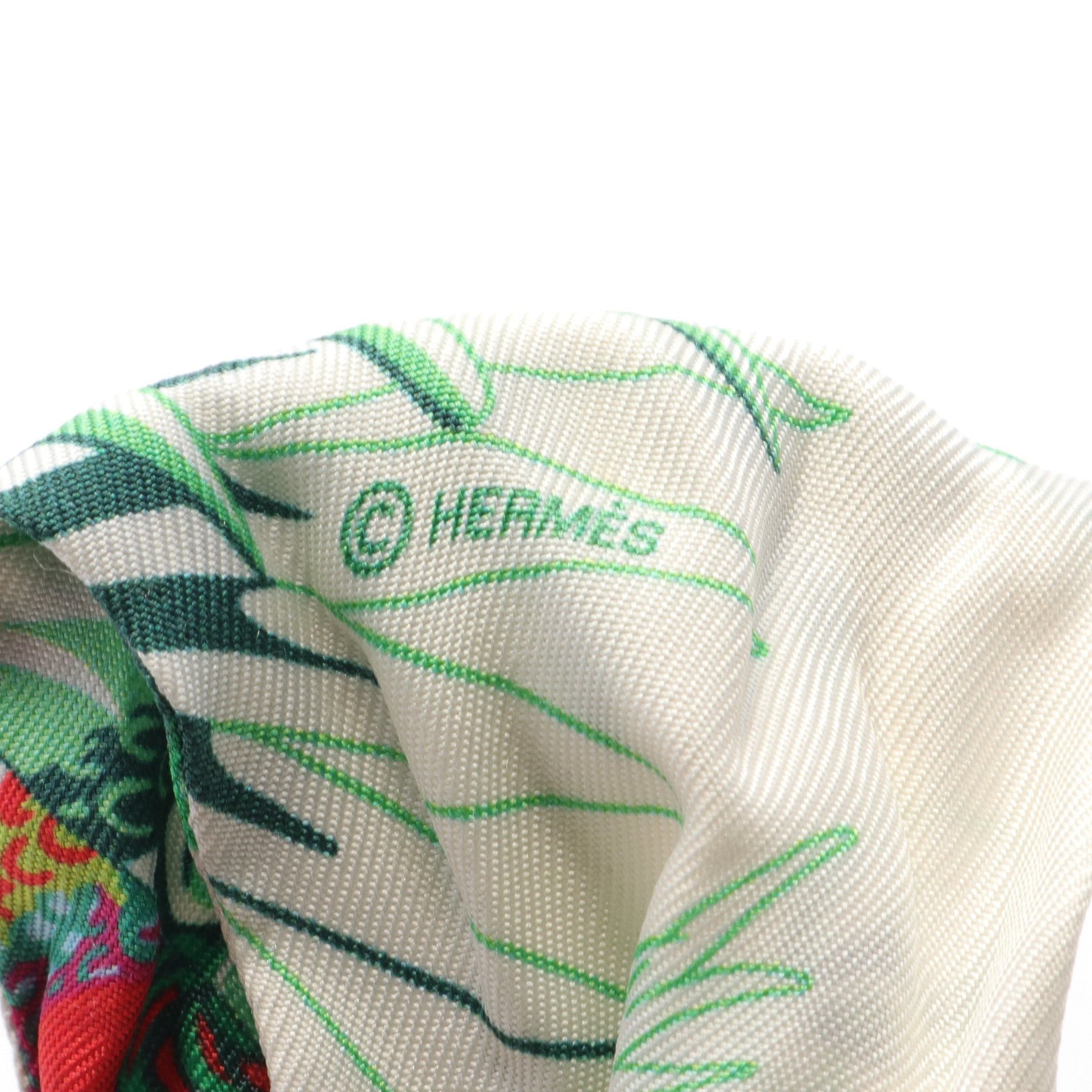 Hermes Hermes Twilly Mythiques Phoenix Ribbon Scarf Silk Red Green Multicolor Size ONE SIZE - 2 Thumbnail