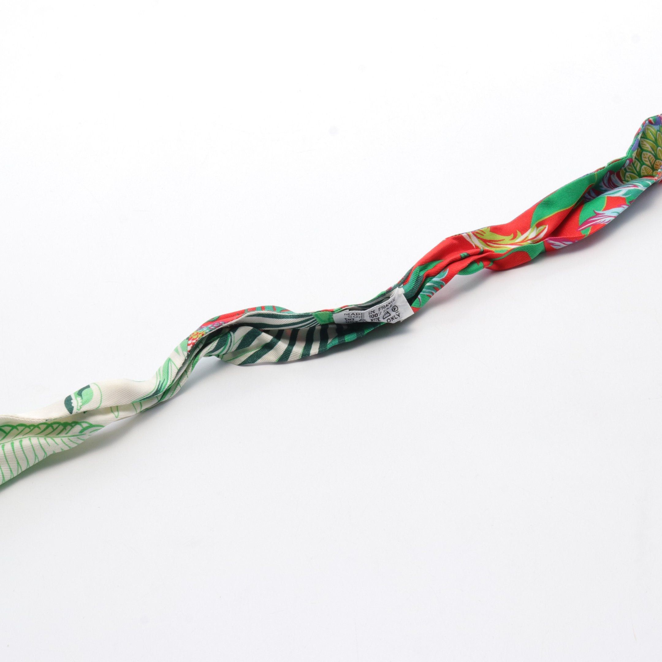 Hermes Hermes Twilly Mythiques Phoenix Scarf Silk Red Green Multicolor Size ONE SIZE - 4 Thumbnail