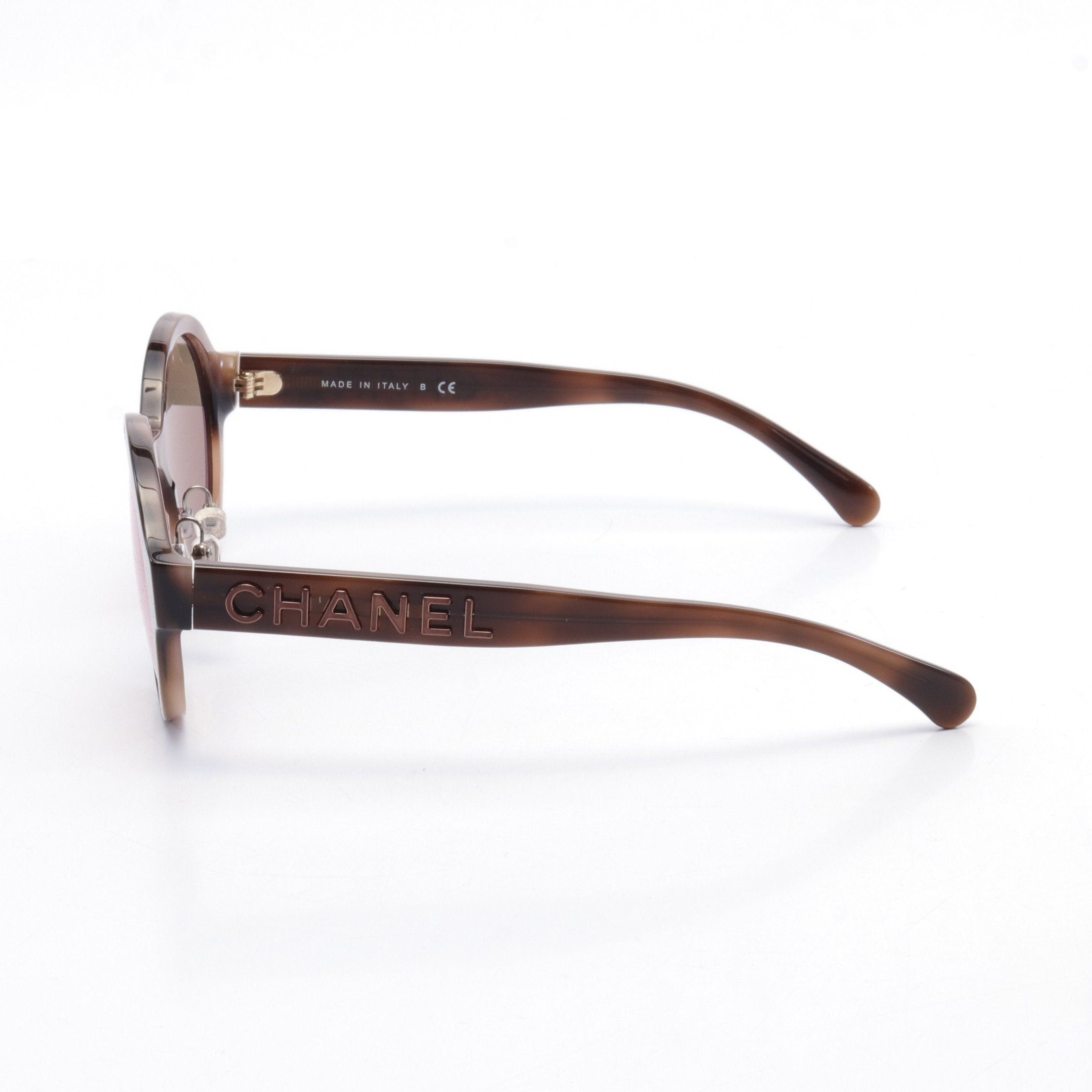 Chanel Chanel Round Shape Eyewear Sunglasses Brown Prescription Lens Size ONE SIZE - 3 Thumbnail