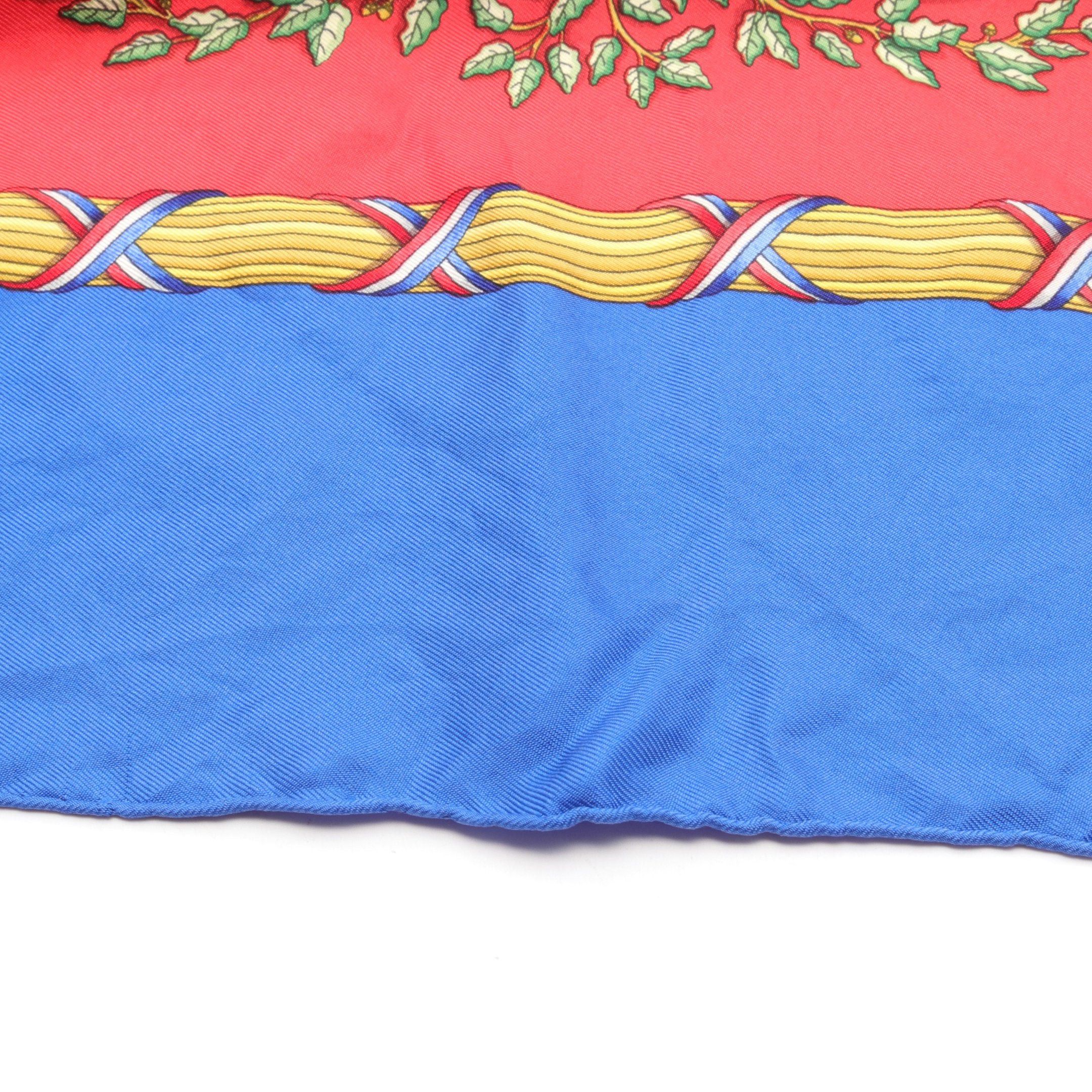 Hermes Hermes Carres 90 Liberte Egalite Fraternite Republique Francaise Scarf Silk Blue Red Multicolor Size ONE SIZE - 4 Thumbnail