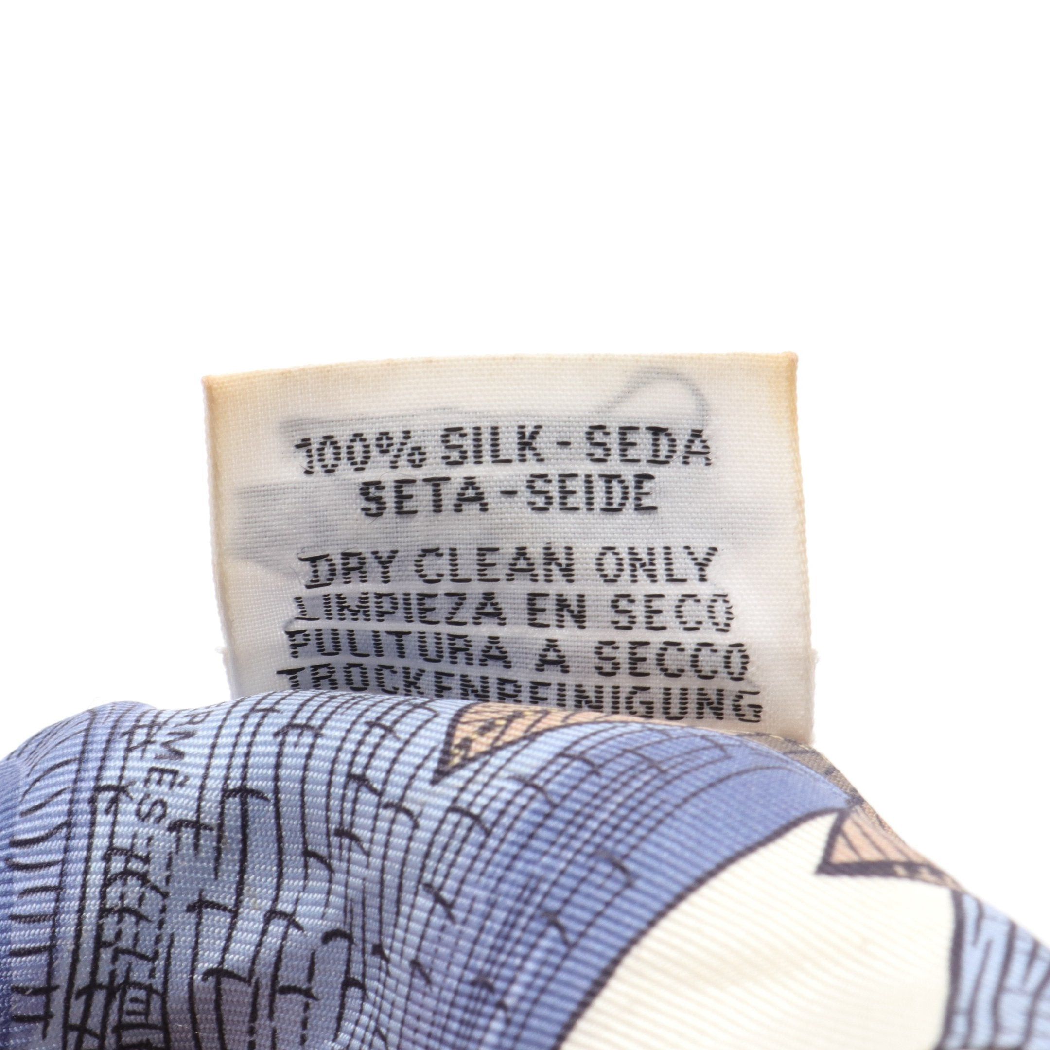 Hermes Hermes Twilly Tree Of Song Ribbon Scarf Silk Ivory Blue Multicolor Size ONE SIZE - 3 Thumbnail