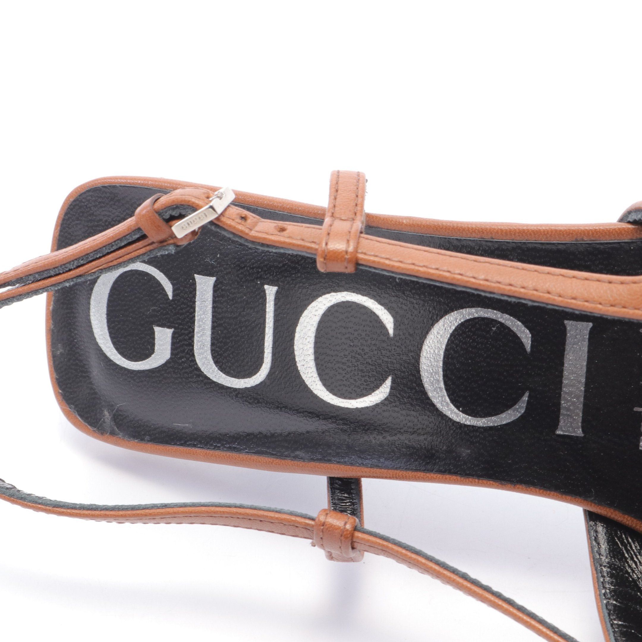 Gucci Gucci Gg Pattern Pumps Canvas Leather Rhinestone Beige Brown Size ONE SIZE - 5 Thumbnail