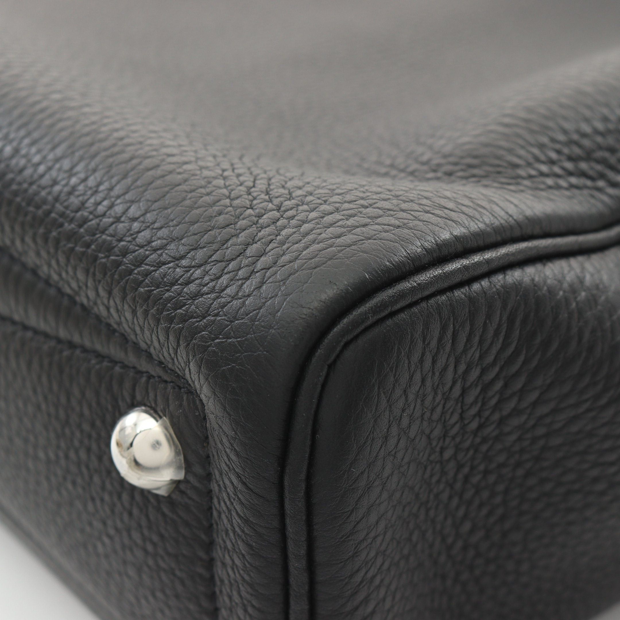 Hermes Hermes Business Bag Briefcase Clemence Leather Black Silver Hardware U Stamp Size ONE SIZE - 6 Thumbnail