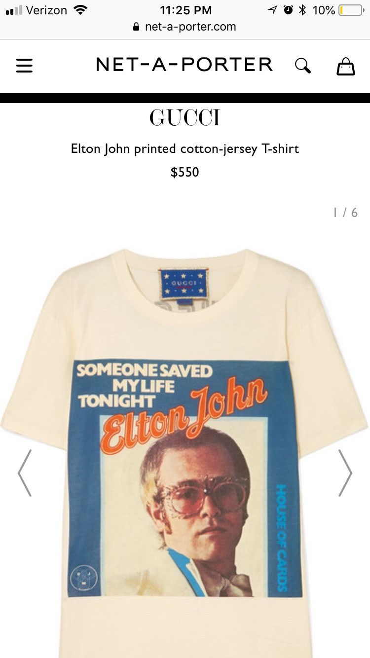 Gucci Elton John Printed Cotton Jersey T Shirt Grailed