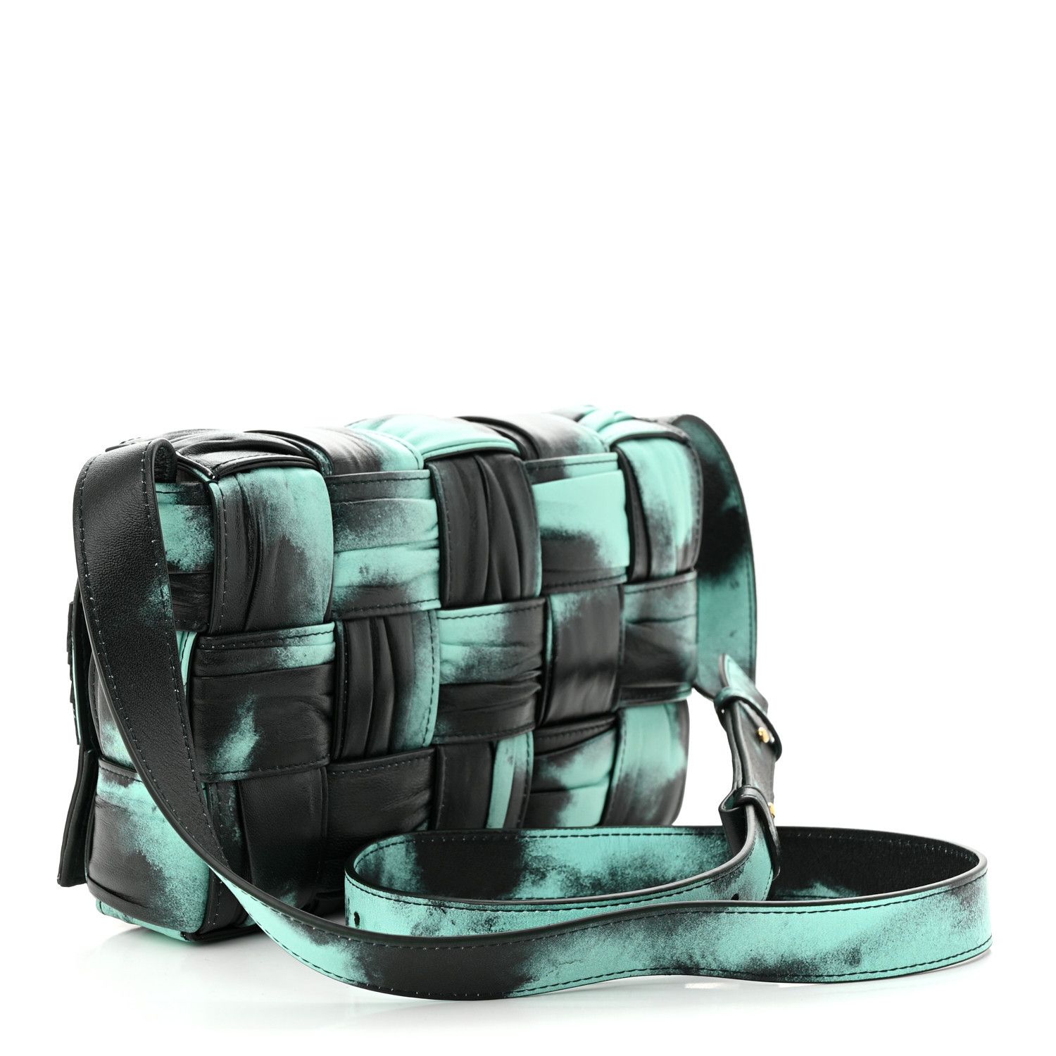 Bottega Veneta Foulard Tie Dye Maxi Intrecciato Padded Cassette Crossbody Bag Celadon Inkwell Size ONE SIZE - 2 Thumbnail