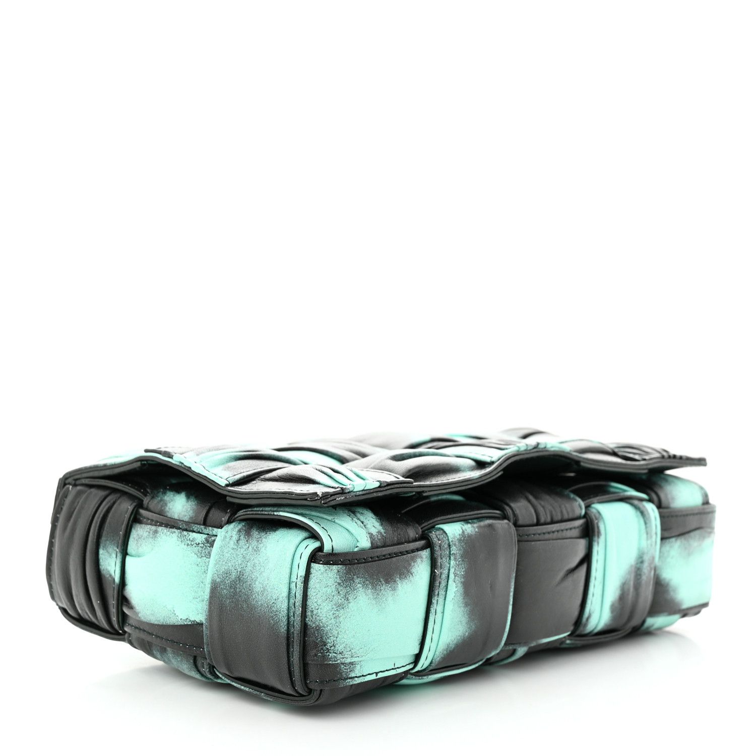 Bottega Veneta Foulard Tie Dye Maxi Intrecciato Padded Cassette Crossbody Bag Celadon Inkwell Size ONE SIZE - 3 Thumbnail