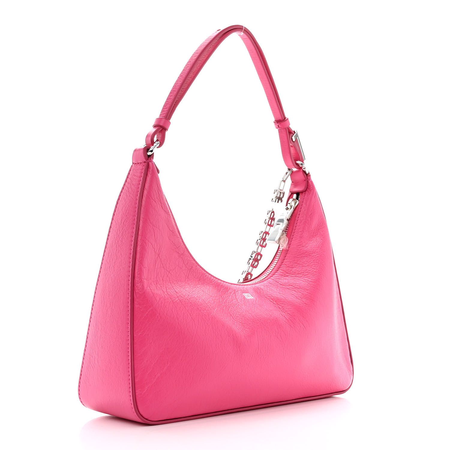 Givenchy Calfskin Small Moon Cut Out Shoulder Bag Neon Pink Size ONE SIZE - 2 Thumbnail
