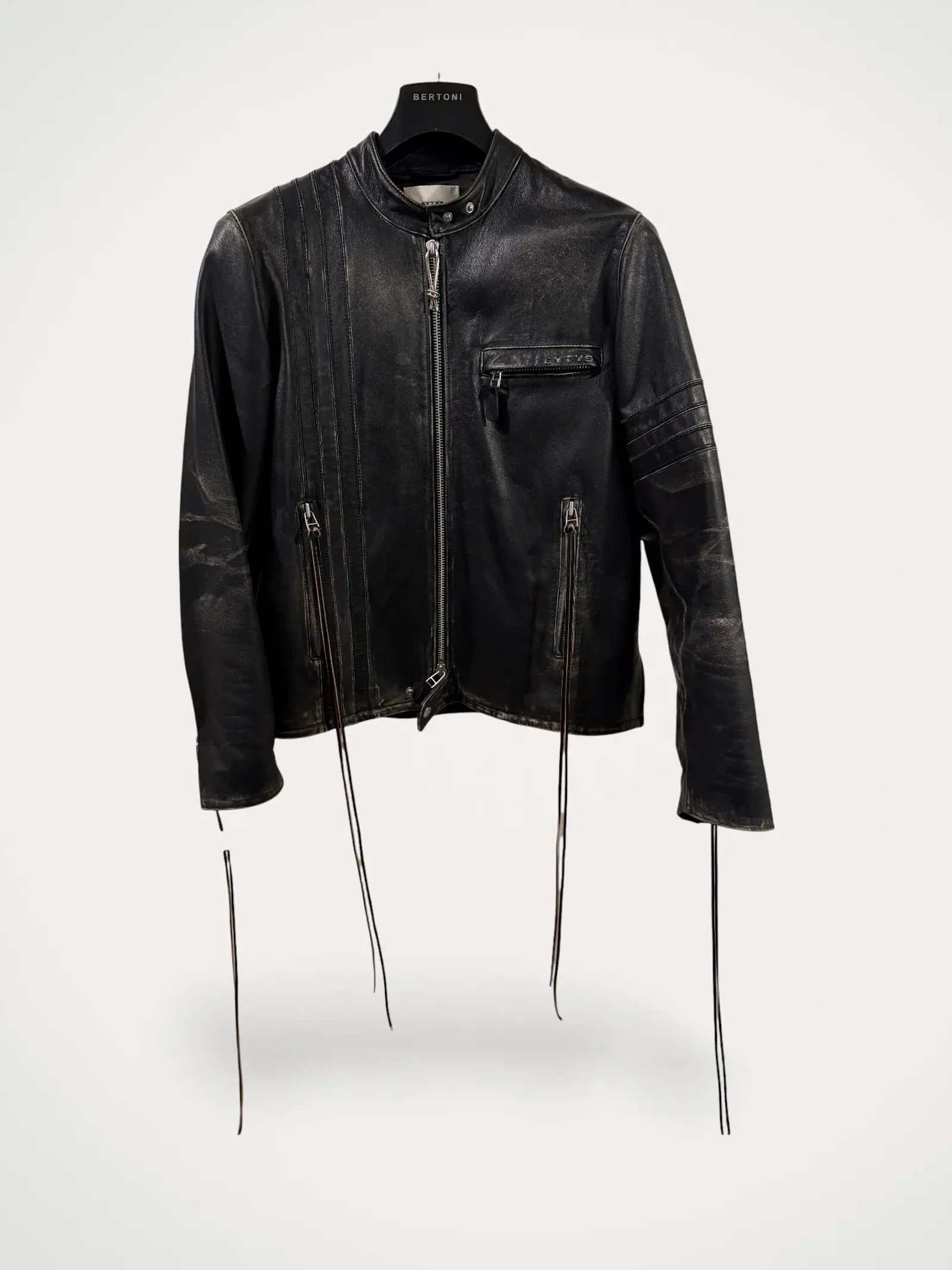 Eytys Eytys Damon Black Stripe Leather Jacket Size US L / EU 52-54 / 3 - 2 Thumbnail