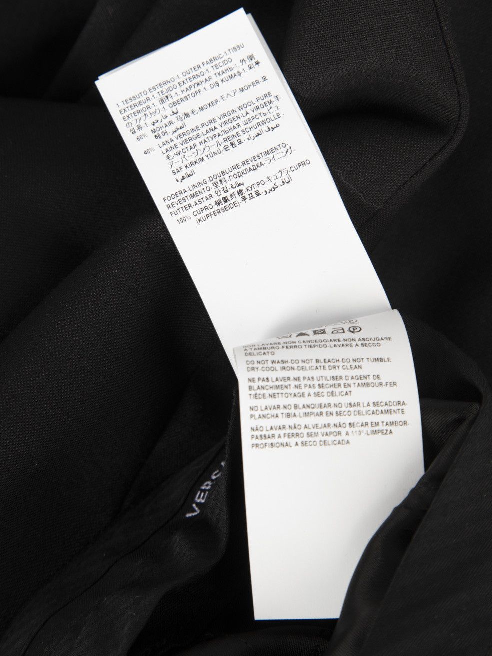 Versace Black Mohair Pleated Straight Leg Trousers Size 25" / US 0 / IT 36 - 7 Thumbnail