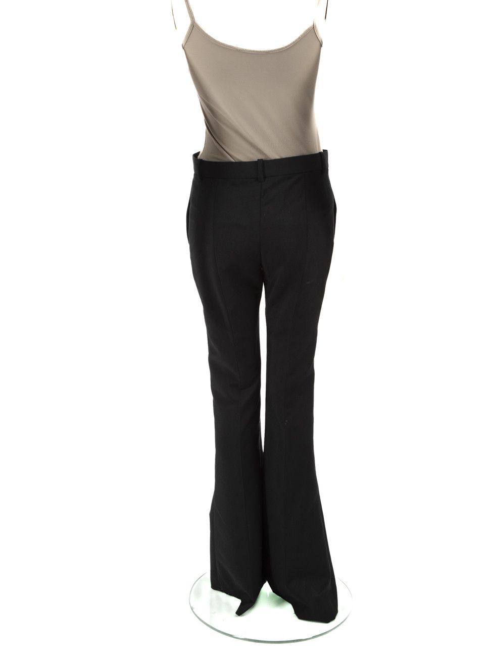 Versace Black Mohair Pleated Straight Leg Trousers Size 25" / US 0 / IT 36 - 3 Thumbnail