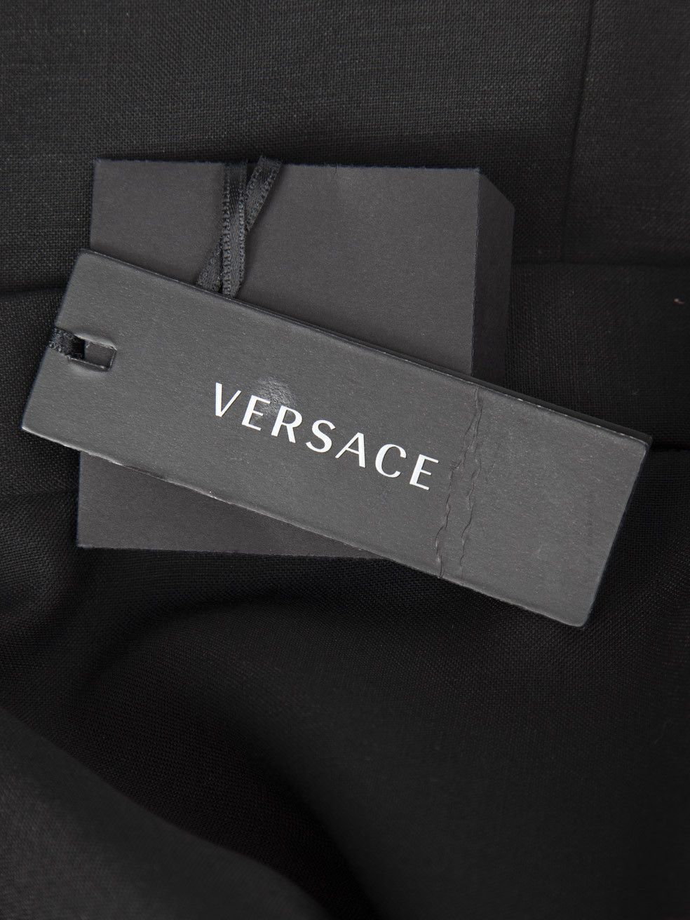 Versace Black Mohair Pleated Straight Leg Trousers Size 25" / US 0 / IT 36 - 5 Thumbnail