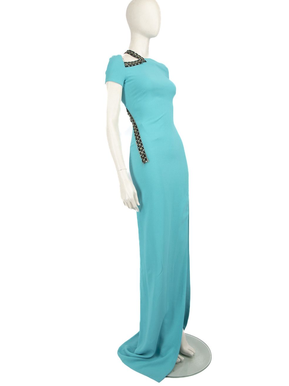 Versace Blue Crystal Embellished Maxi Dress Size XS / US 0-2 / IT 36-38 - 2 Thumbnail
