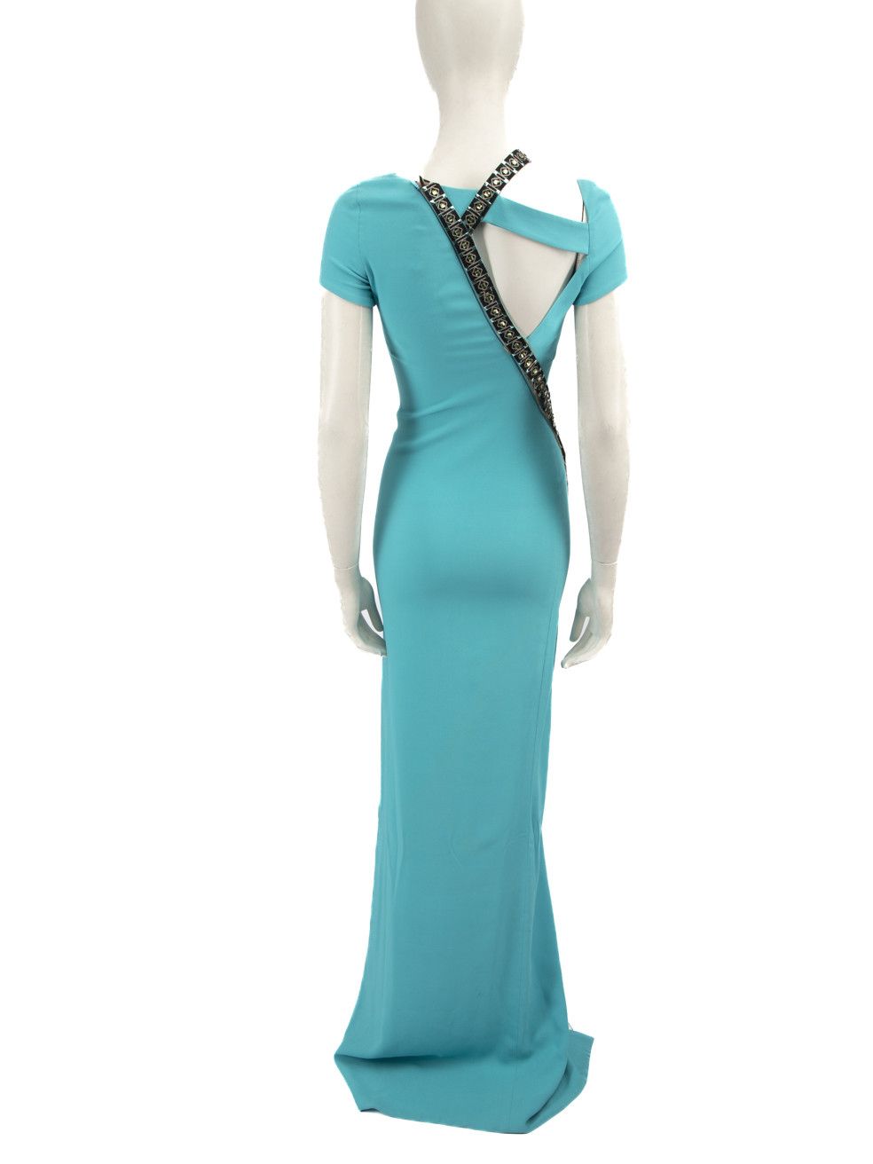Versace Blue Crystal Embellished Maxi Dress Size XS / US 0-2 / IT 36-38 - 3 Thumbnail