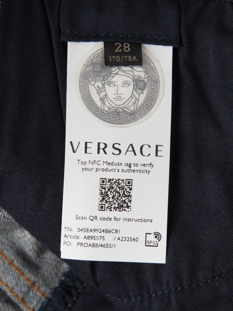 Versace Dark Blue Denim Mini Shorts Size 28" / US 6 / IT 42 - 7 Thumbnail