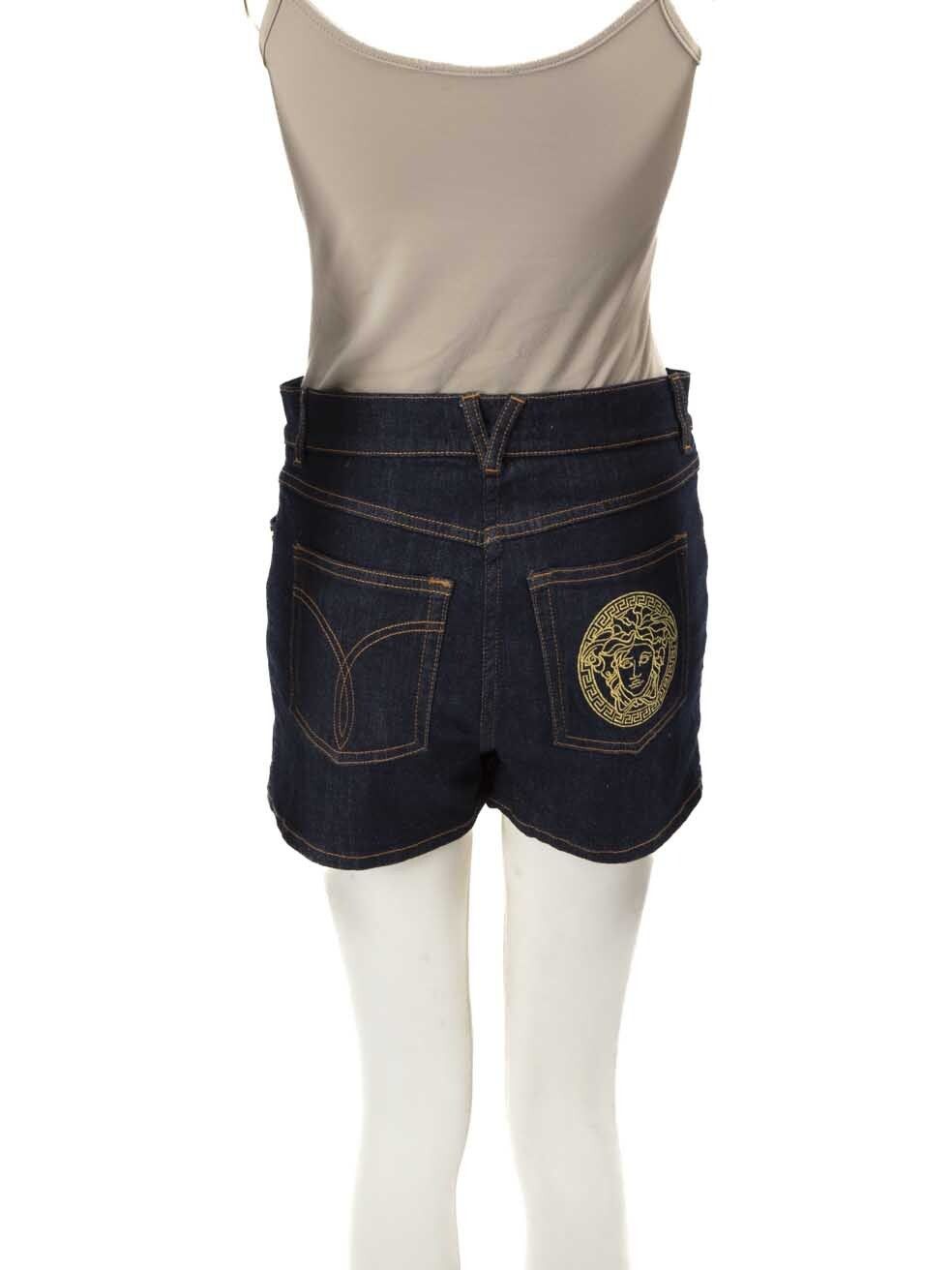 Versace Dark Blue Denim Mini Shorts Size 28" / US 6 / IT 42 - 3 Thumbnail