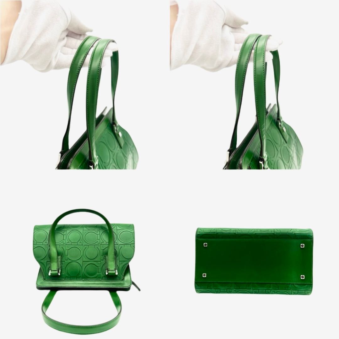 Salvatore Ferragamo Salvatore Ferragamo Ganchini Handbag Green Size ONE SIZE - 8 Thumbnail