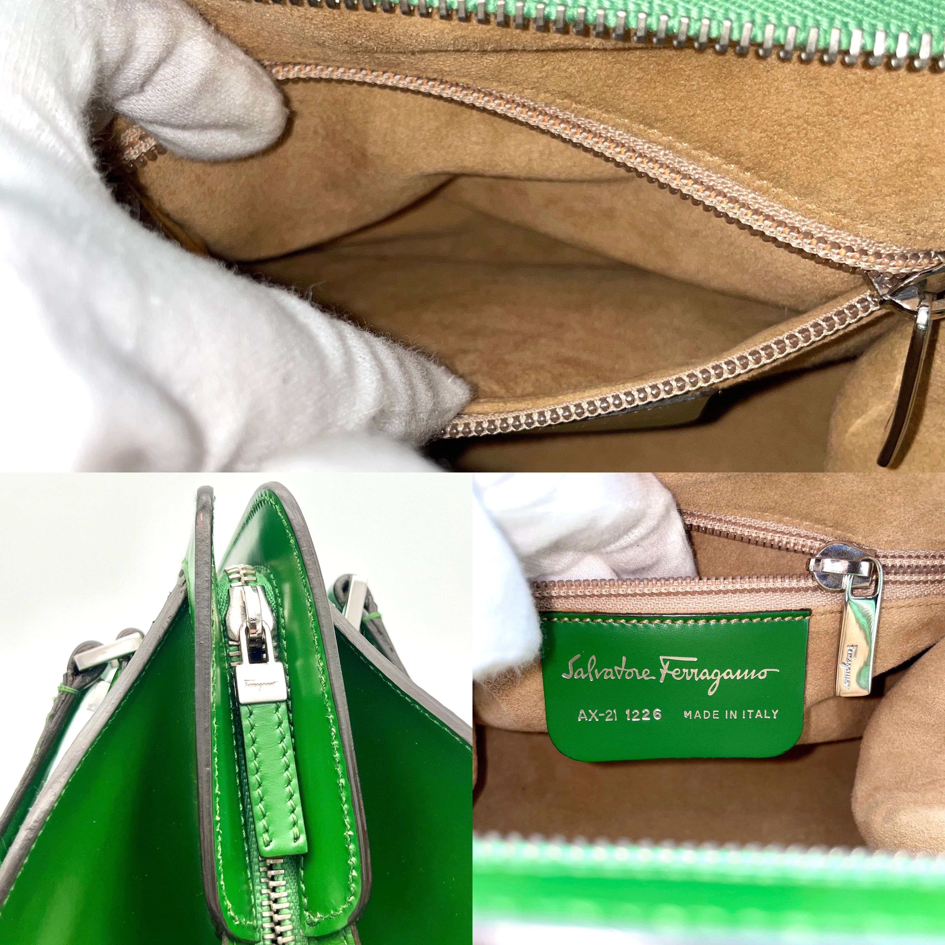 Salvatore Ferragamo Salvatore Ferragamo Ganchini Handbag Green Size ONE SIZE - 10 Thumbnail