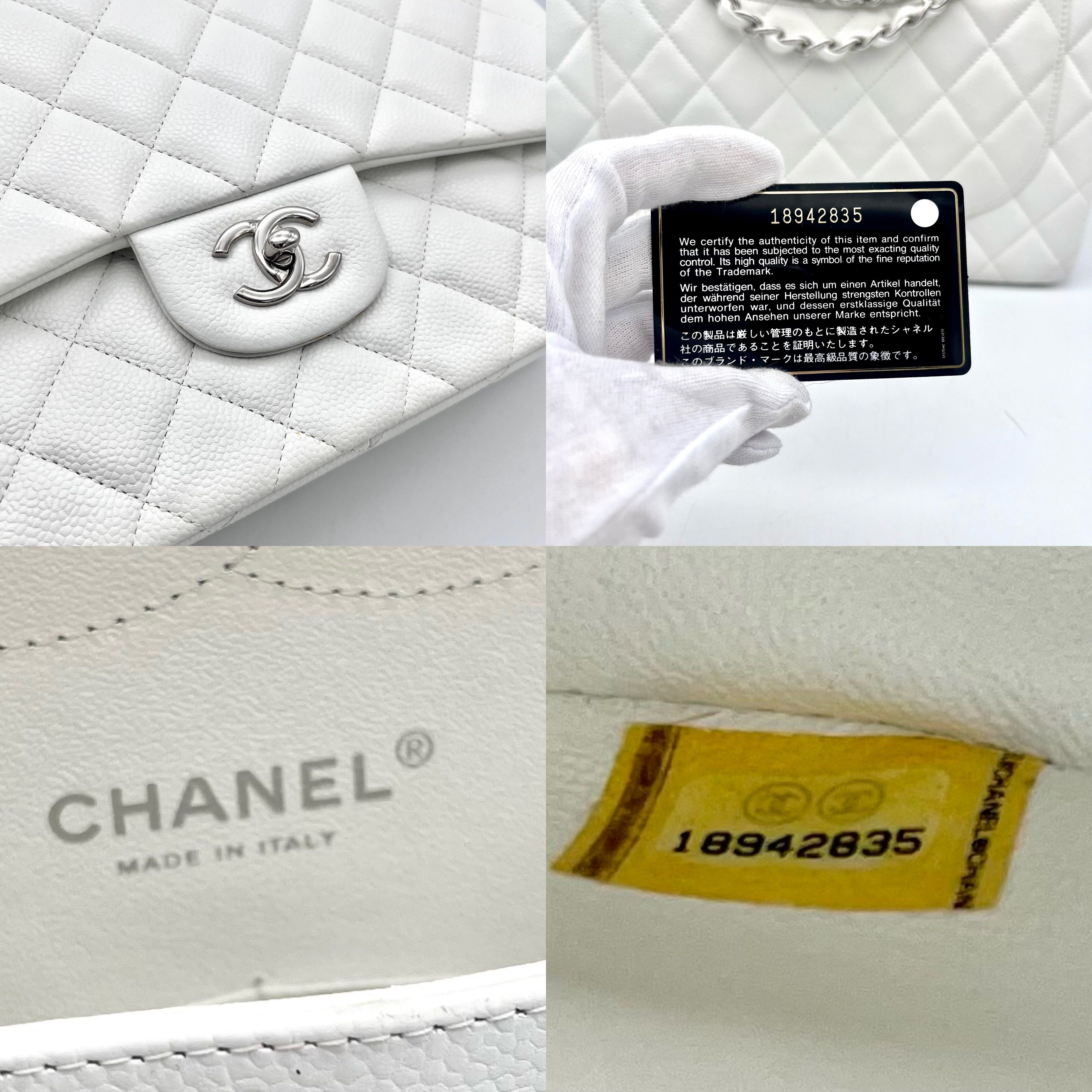 Chanel Chanel Caviar Skin Matelasse Coco Mark Turn Rock Classic Flap Gm White Shw Size ONE SIZE - 12 Thumbnail