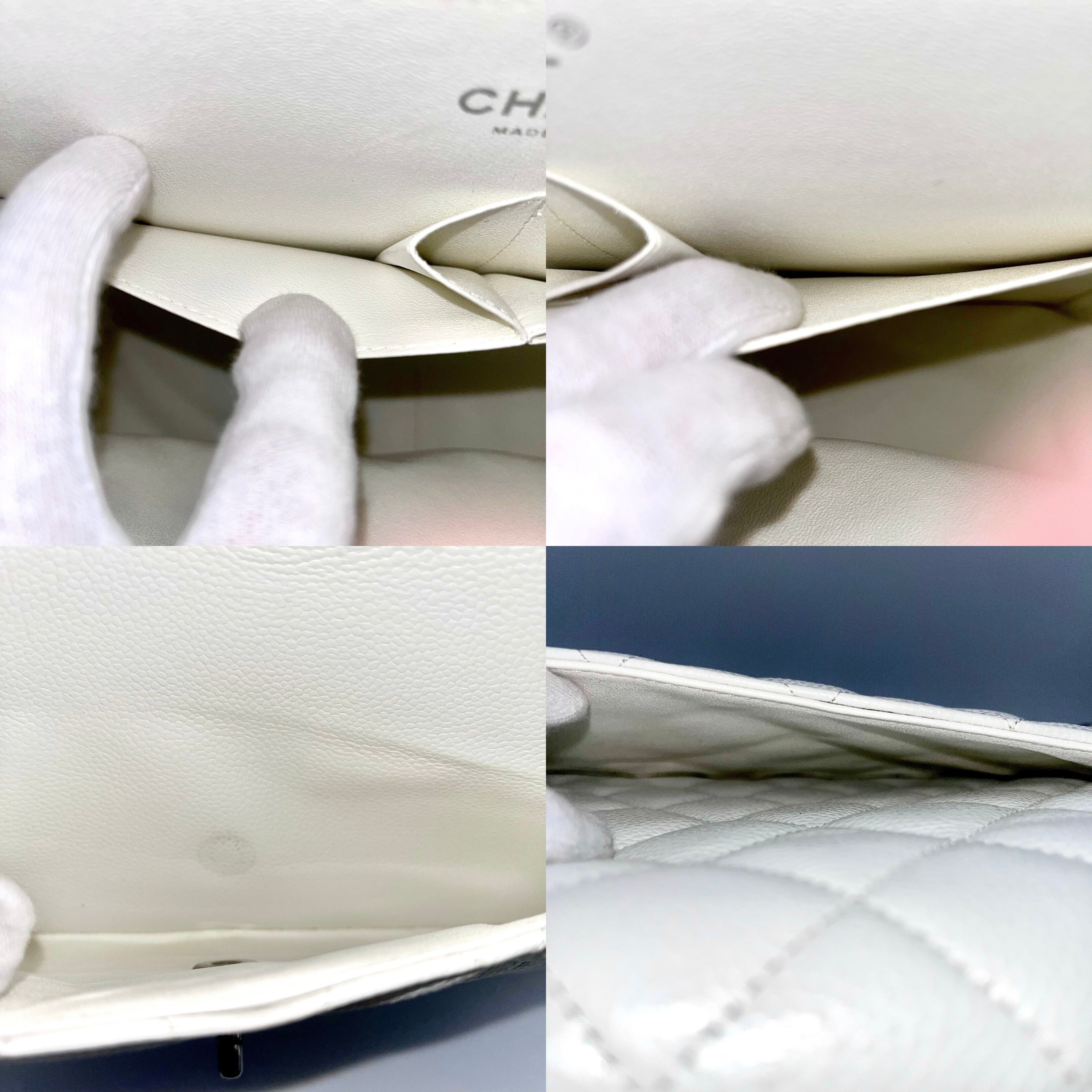 Chanel Chanel Caviar Skin Matelasse Coco Mark Turn Rock Classic Flap Gm White Shw Size ONE SIZE - 10 Thumbnail